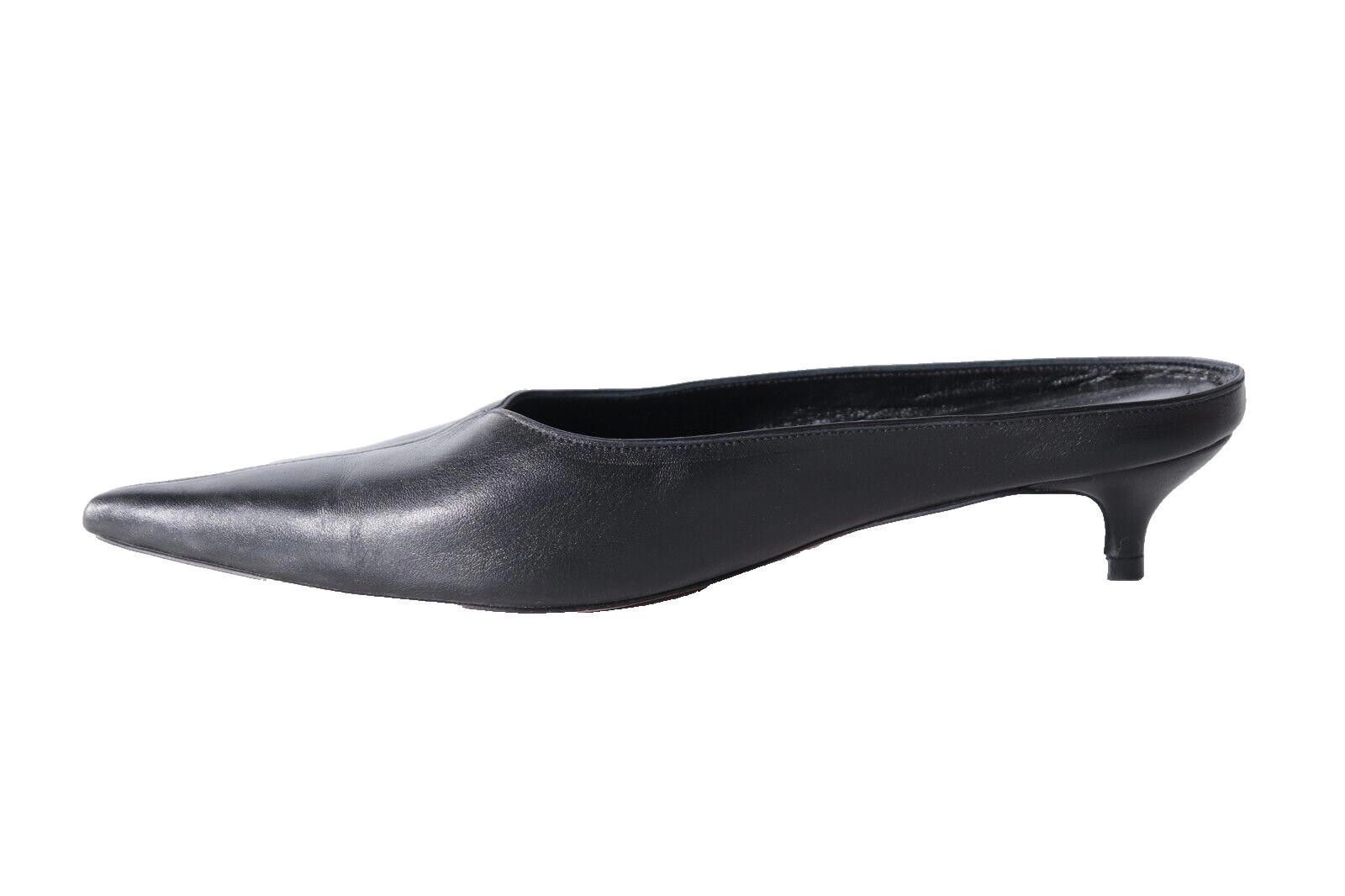 Designer Anine Bing Women 39 Black Rooney Mules Pointed Low Heel Pump Size US 9 / IT 39 - 11 Thumbnail