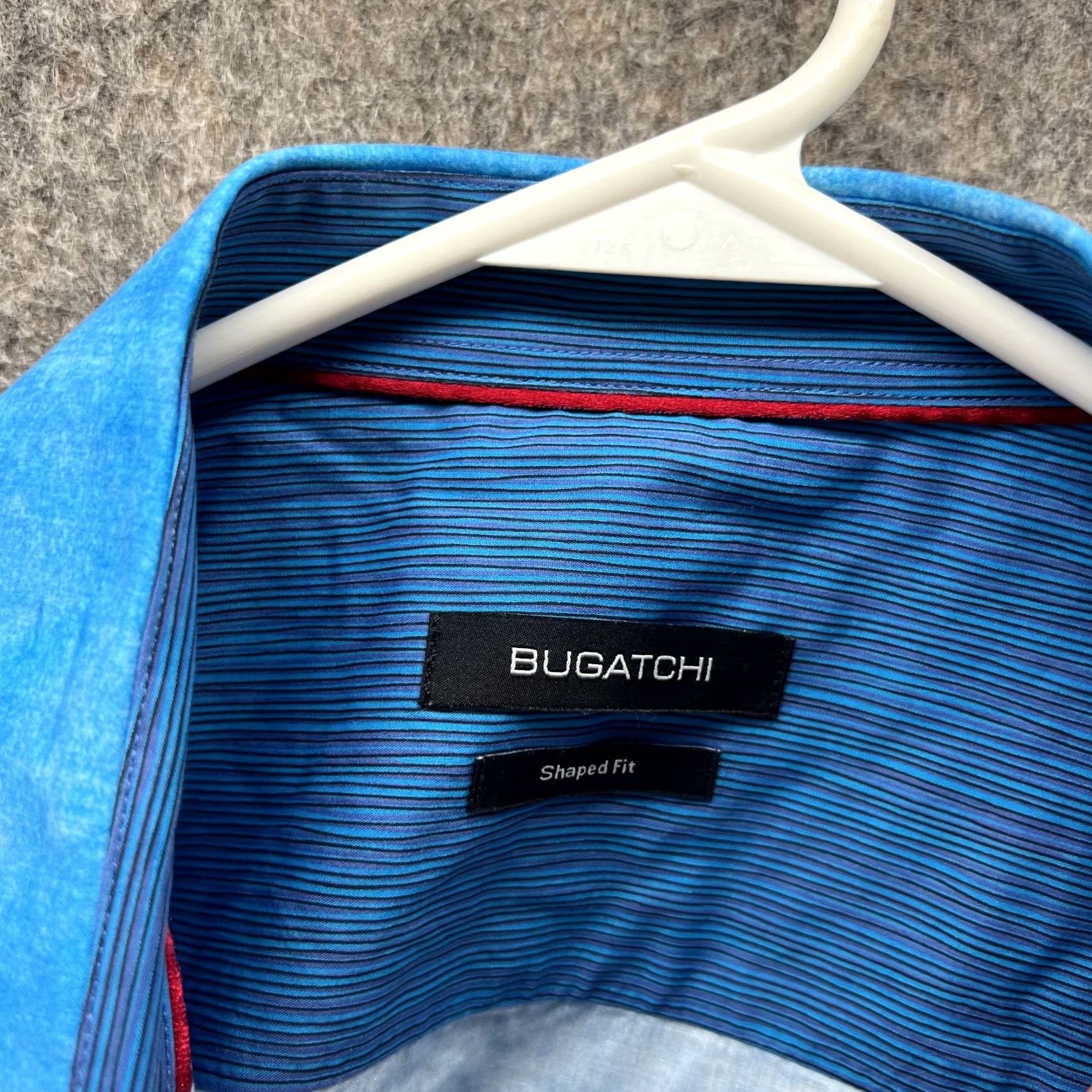 BUGATCHI Bugatchi Shirt Mens Large Blue Striped ColoBlock Button Down Shaped Oxford Size US L / EU 52-54 / 3 - 7 Thumbnail