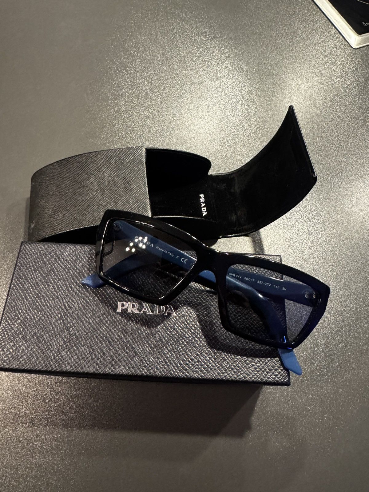 Prada Prada SPR 04V Sunglasses – Black & Blue Size ONE SIZE - 1 Thumbnail