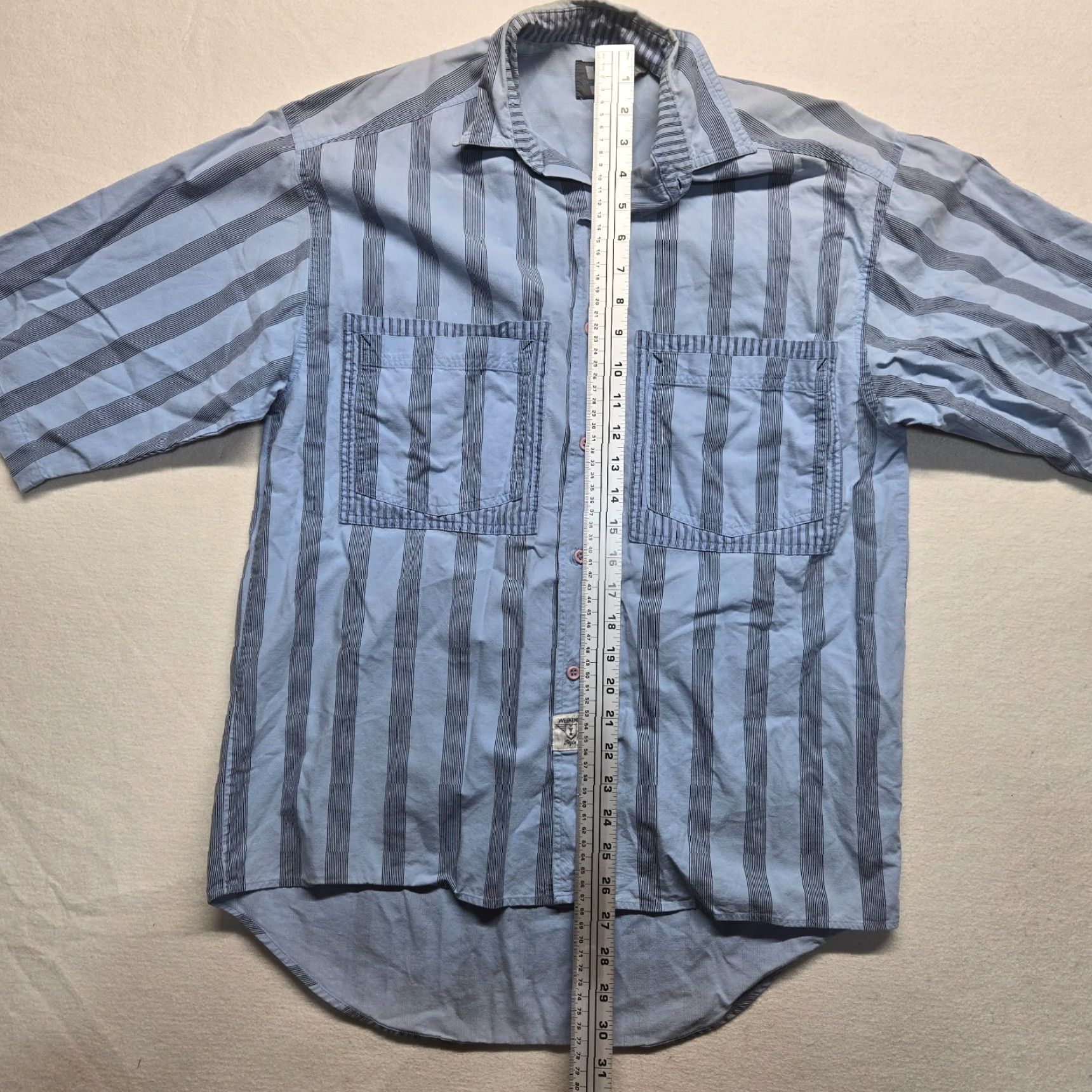Doublet Weekends Weekends Blue Button-Up Shirt Short Sleeve Casual Men’s S Small Shirts Button-Up Shirt, White? Size US S / EU 44-46 / 1 - 7 Thumbnail