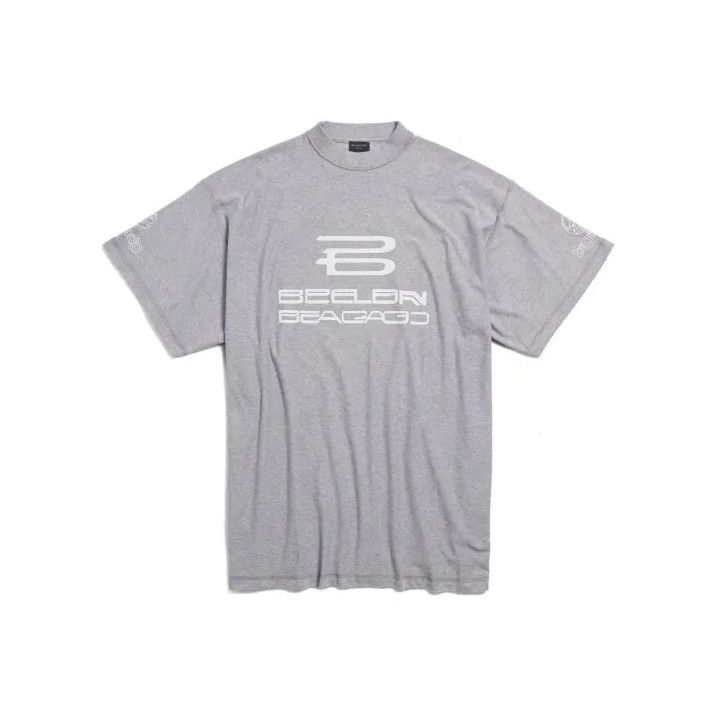Balenciaga Balenciaga Gray Logo Print Short Sleeve T-Shirt Size US L / EU 52-54 / 3 - 1 Thumbnail