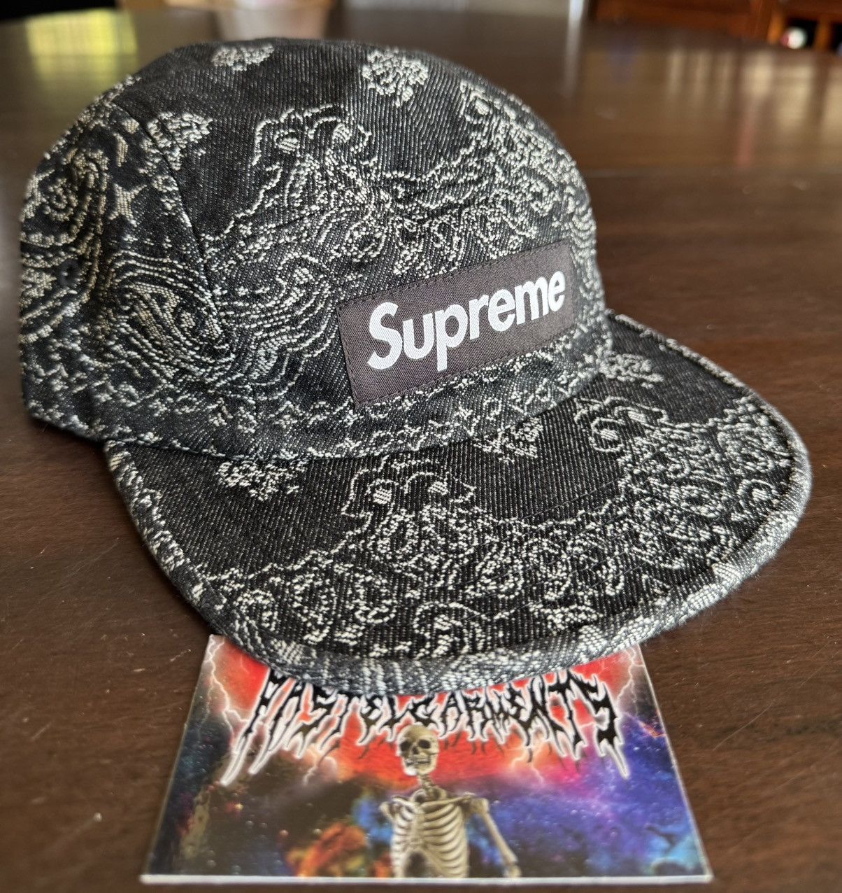 Supreme Supreme Bandana Jacquard Denim Camp Cap Black Size ONE SIZE - 1 Thumbnail