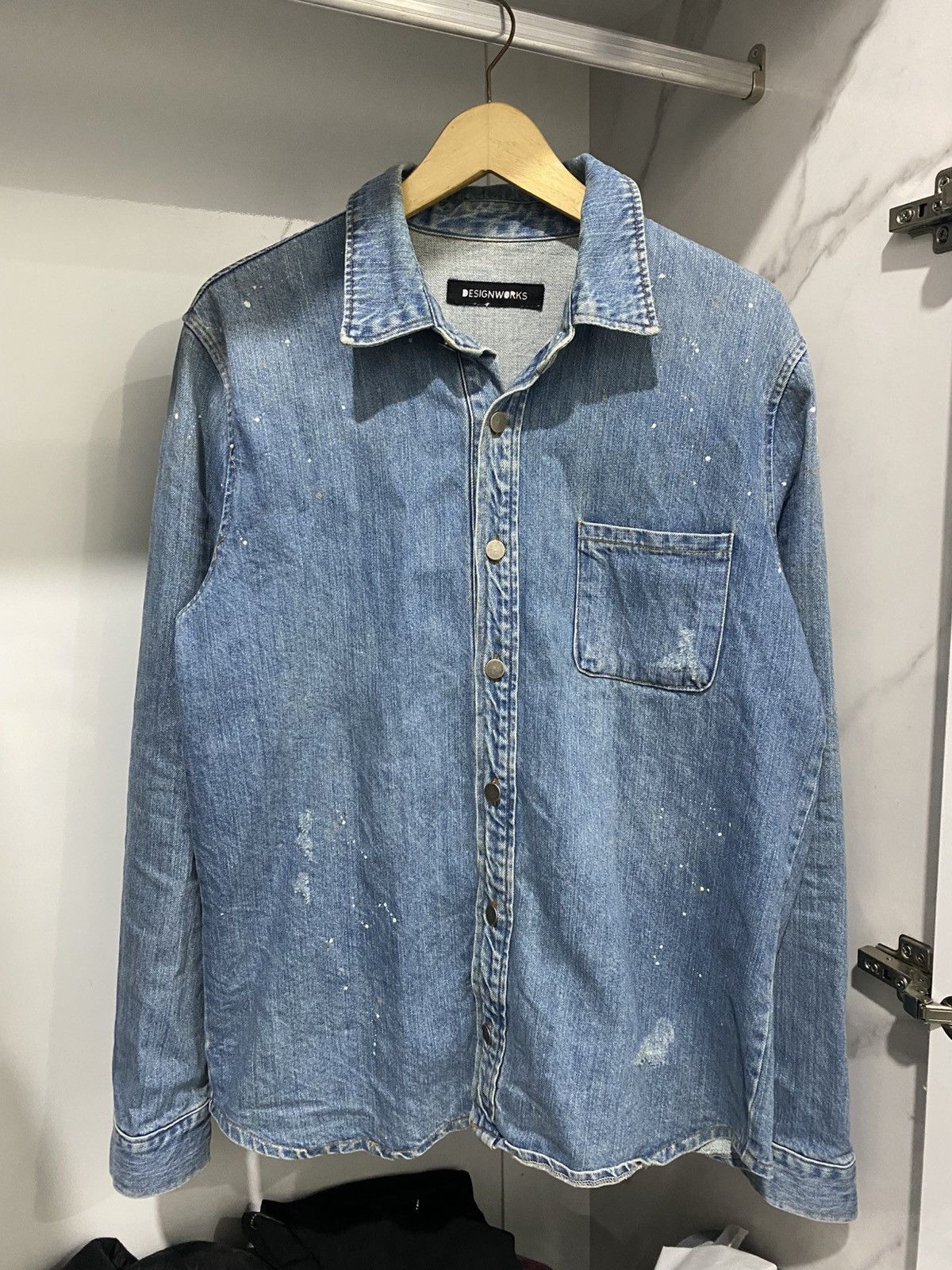 If Six Was Nine × Japanese Brand × Le Grande Bleu (L.G.B.) 💸BINDINGOFFER💸Japanese designwork denim painter shirt Size US L / EU 52-54 / 3 - 1 Thumbnail