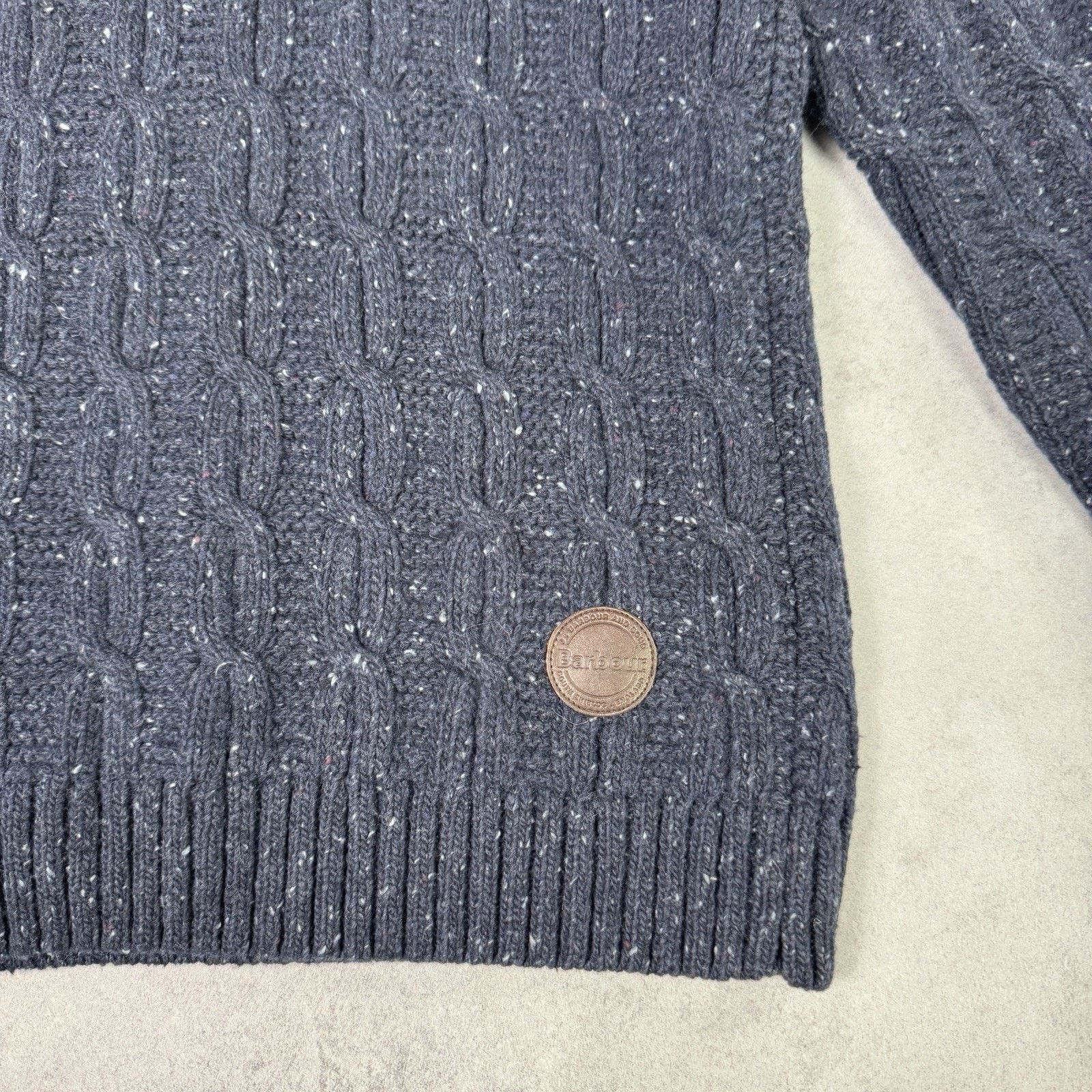 Barbour Barbour Beacon Brand Cable Knit Men Wool Sweater Size L Blue Size US L / EU 52-54 / 3 - 10 Thumbnail