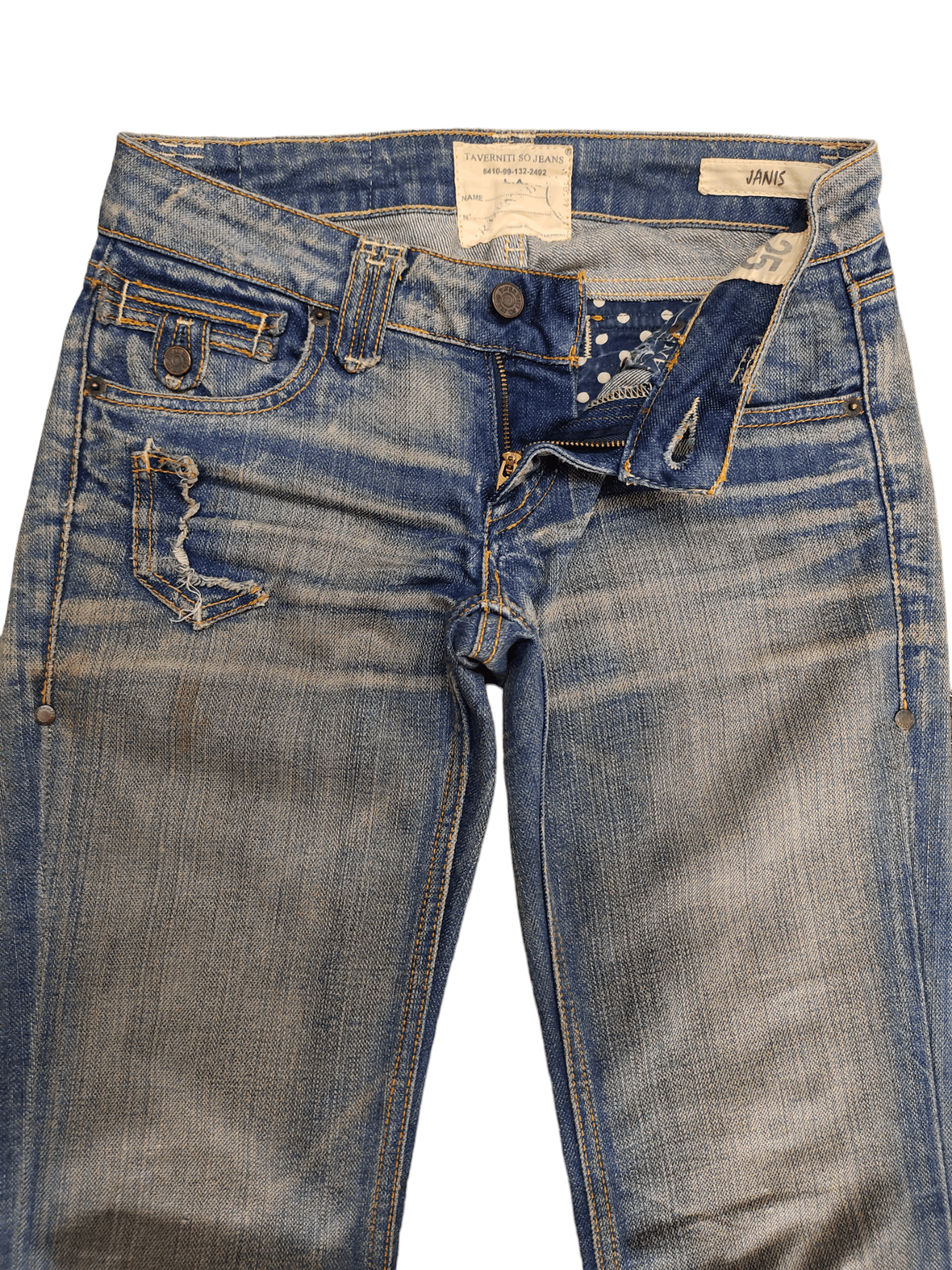 If Six Was Nine Flare Jeans Taverniti Release Hem Distress Boot Cut Low Rise Size US 27 - 10 Thumbnail