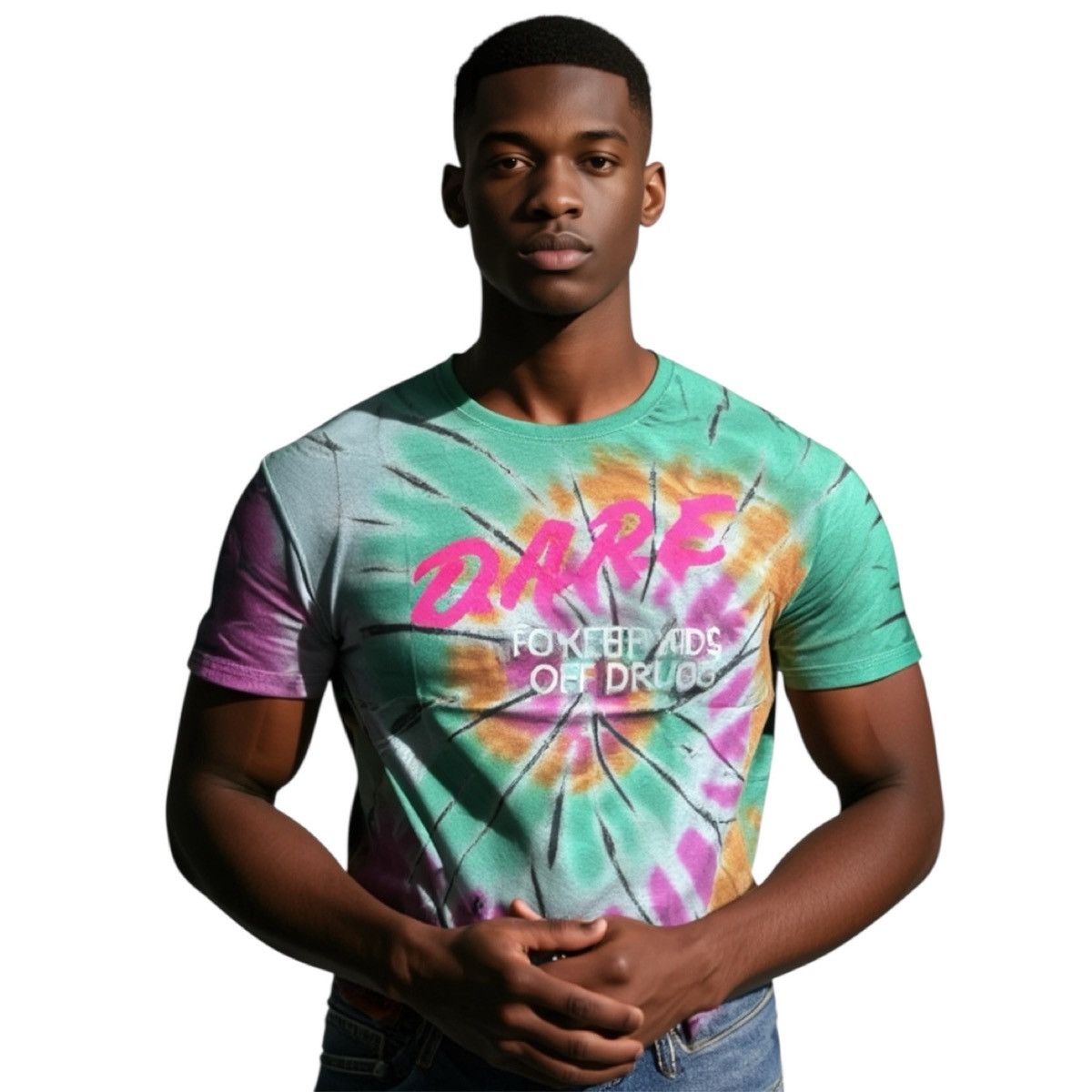 D.A.R.E DARE Shirt Mens Medium Tie Dye Black Faded Keep Kids Off Dru Size US M / EU 48-50 / 2 - 1 Thumbnail