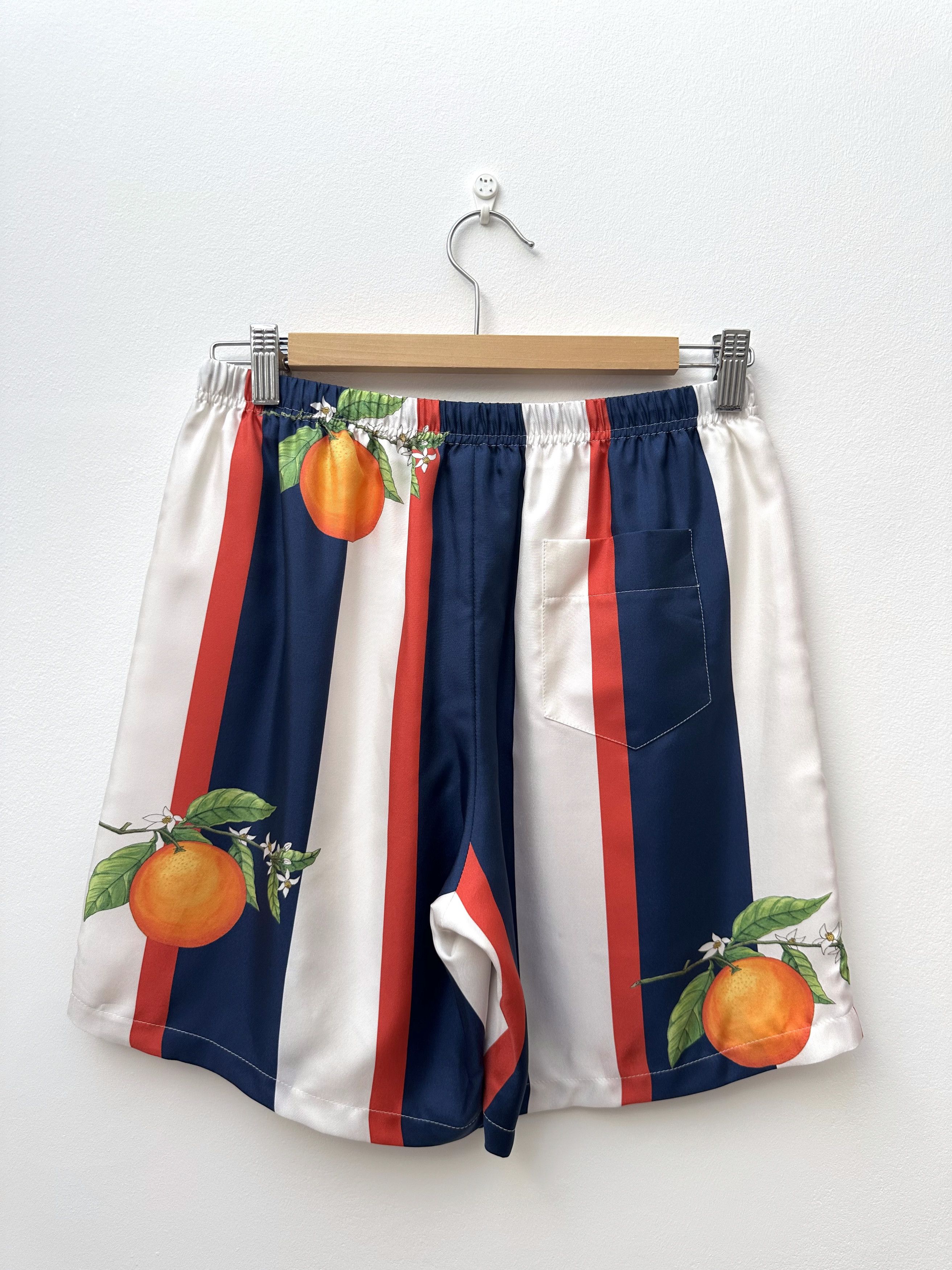 Casablanca Maxfield Exclusive (2019 Archive) Orange Stripe Silk Shorts Size US 32 / EU 48 - 4 Thumbnail