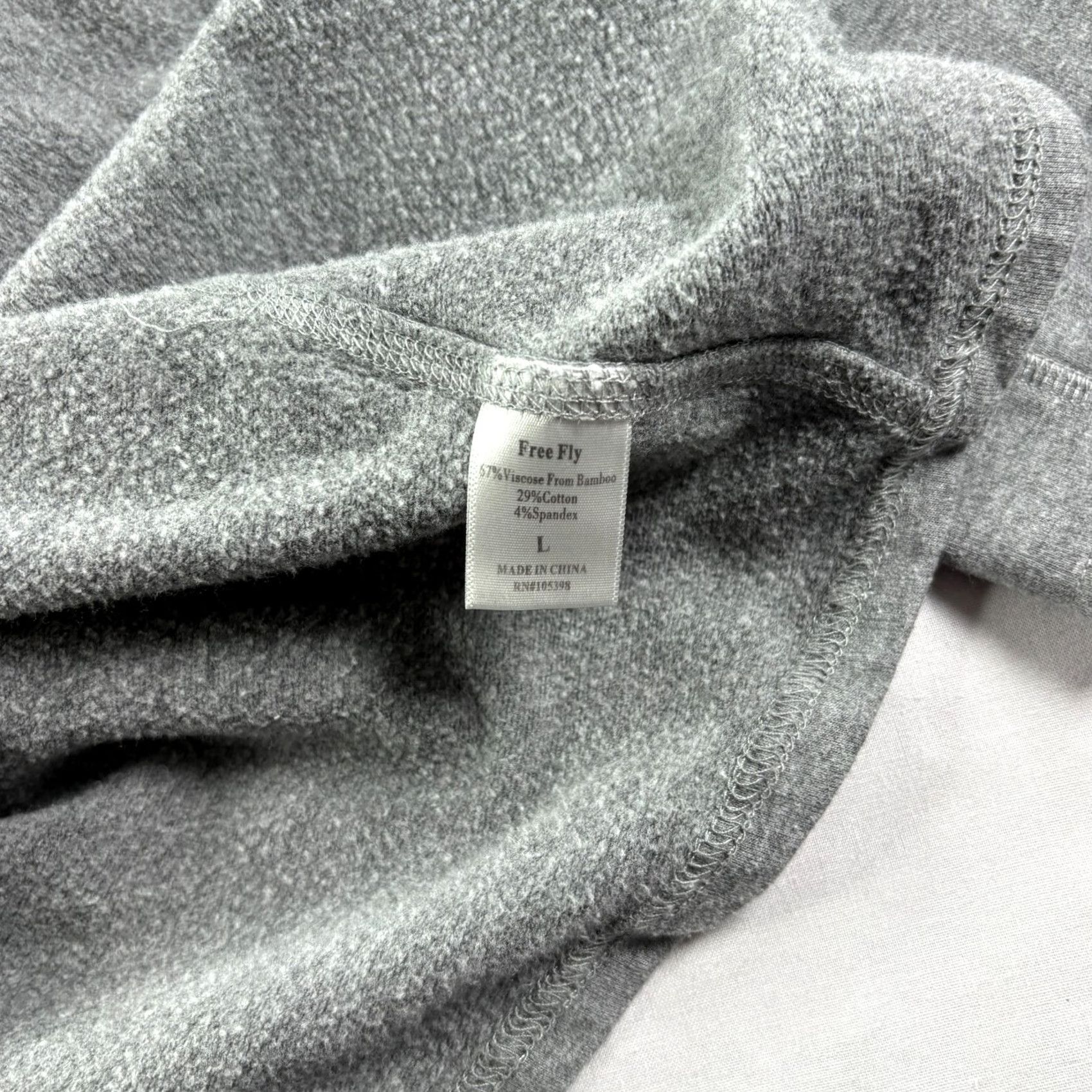 Vintage Free Fly Shirt Mens L Gray 1/4 Zip Pullover Performance Bamboo Stretch Size US L / EU 52-54 / 3 - 6 Thumbnail