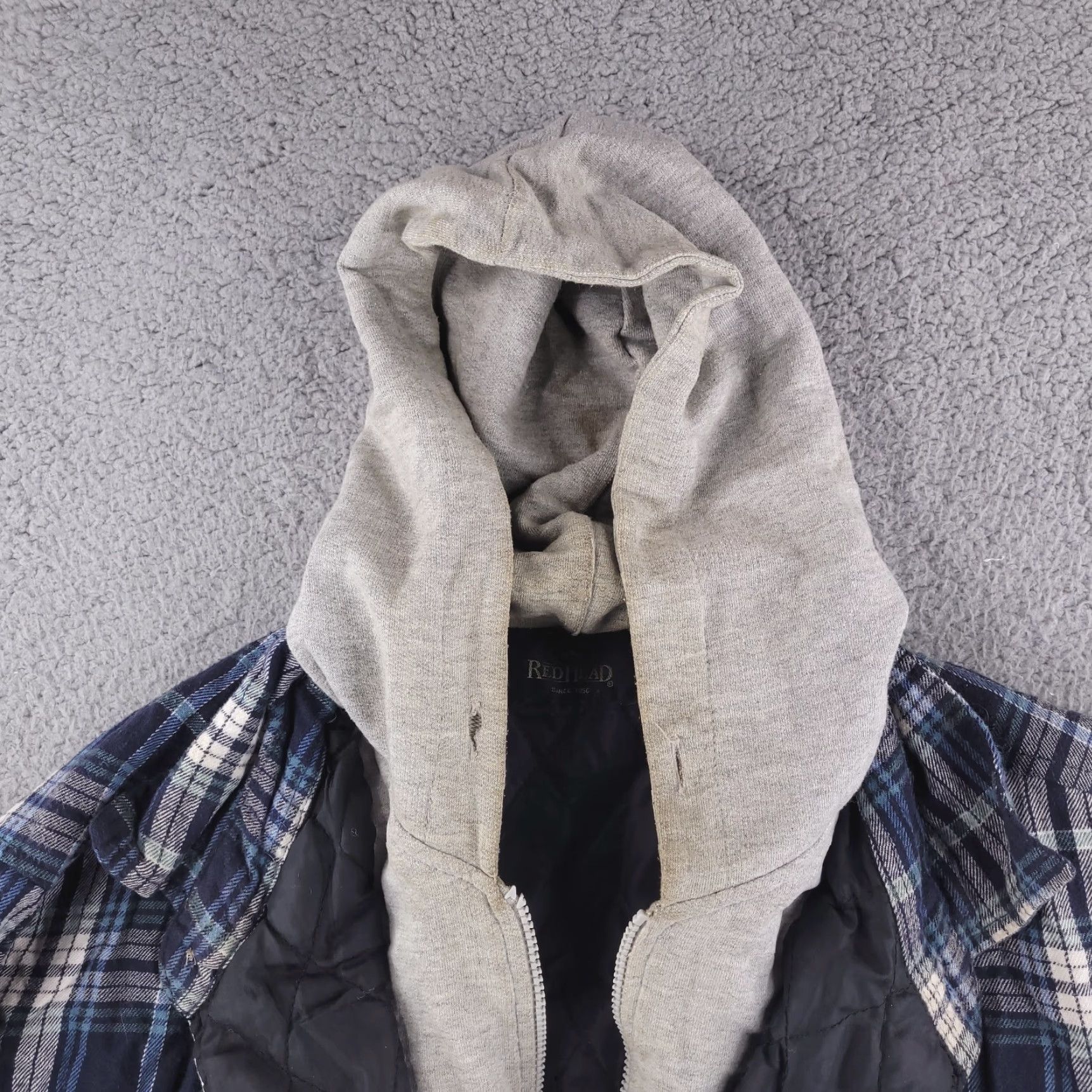 Vintage RedHead Hoodie Mens L Blue Outdoor Flannel Full Zip Relaxed Chore Work Casual Vintage? (But vintage No) Size US L / EU 52-54 / 3 - 6 Thumbnail