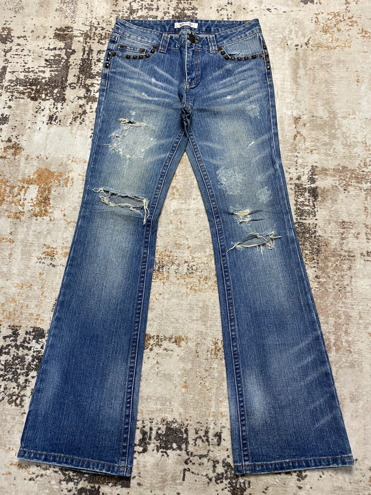 Acne Studios Japanese Distress BootCut Jeans Size 30" / US 8 / IT 44 - 2 Thumbnail