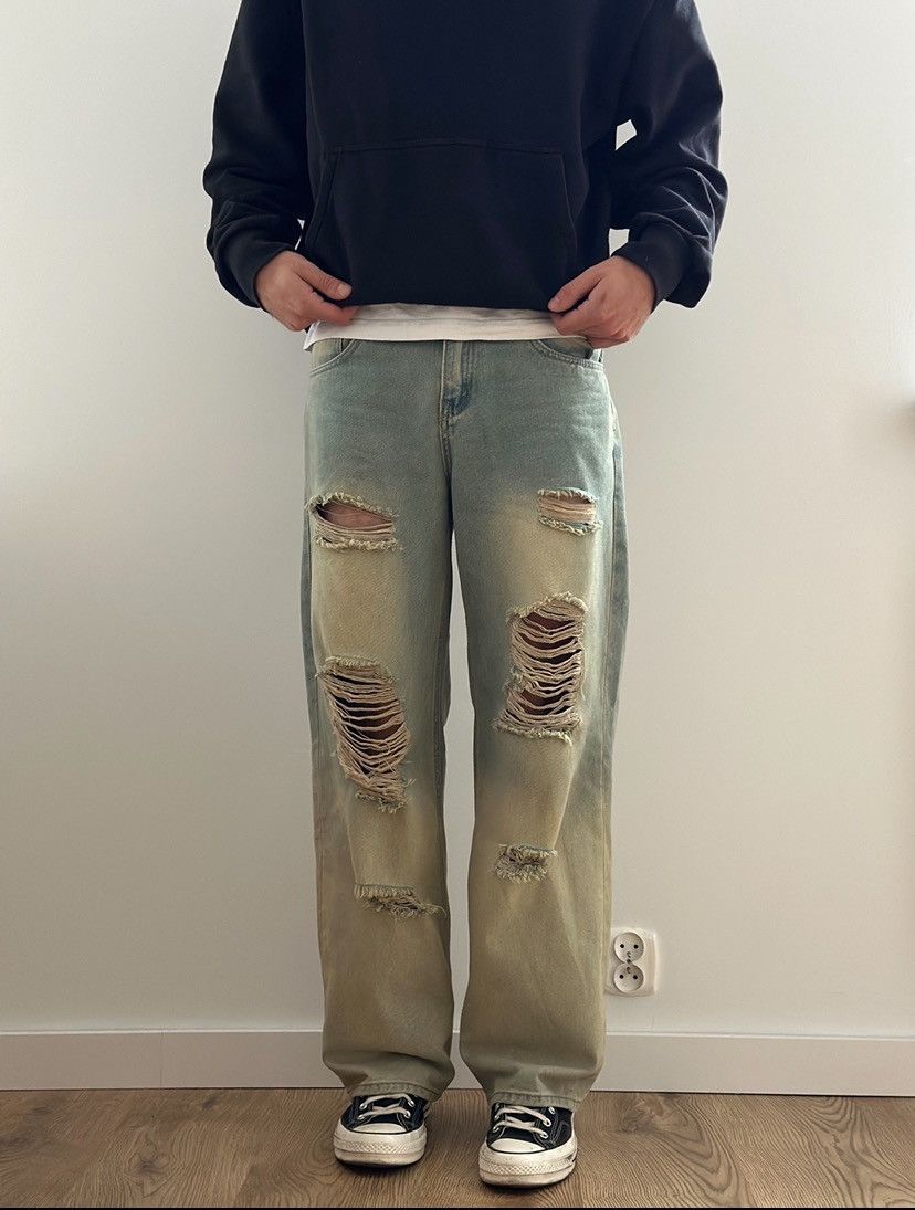 Kapital Y2K distressed wide leg jeans Size US 30 / EU 46 - 1 Thumbnail