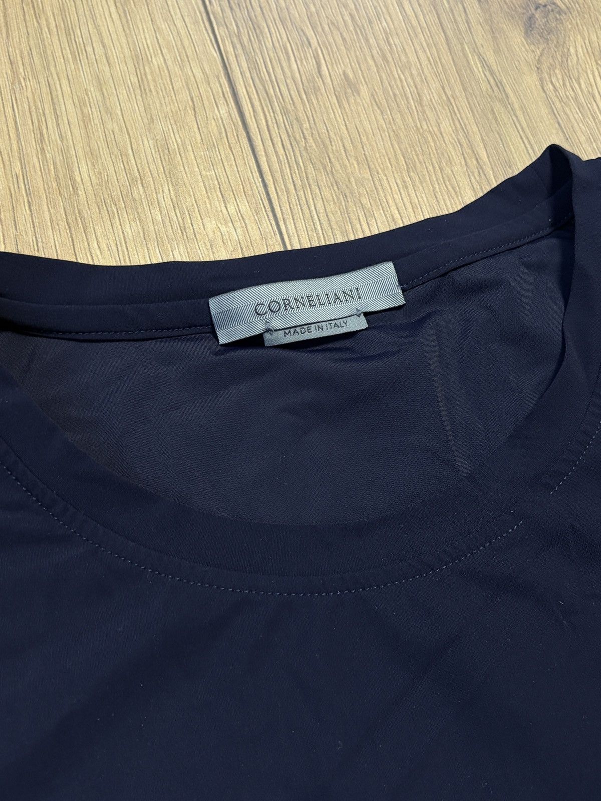 Corneliani Corneliani Polyamide Navy Blue Crewneck T-shirt Size US XL / EU 56 / 4 - 3 Thumbnail