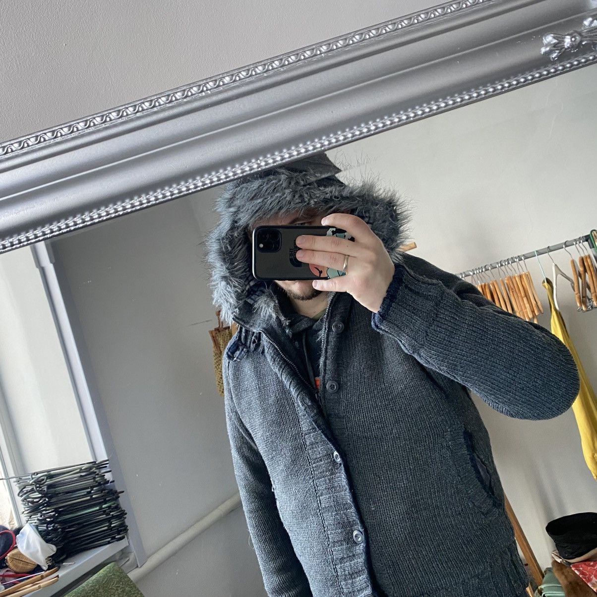 If Six Was Nine Vintage Y2K 2000s Knit Faux Fur Jacket Hoodie LGB jJapanese Size US M / EU 48-50 / 2 - 10 Thumbnail