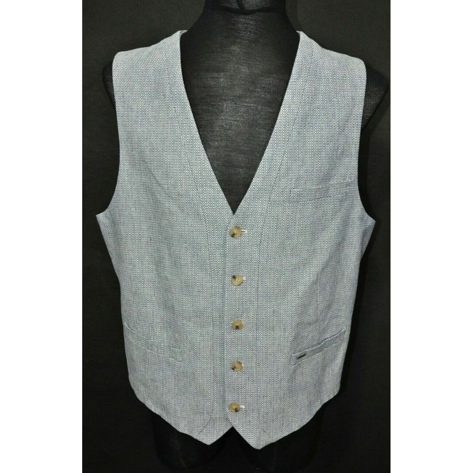 Scotch & Soda Scotch & Soda Waistcoat Vest Men's Blue 2XL Button-Up V-Neck Casual Shirt Accessories 2XL Mens Blue Vintage: No Size US XXL / EU 58 / 5 - 2 Thumbnail