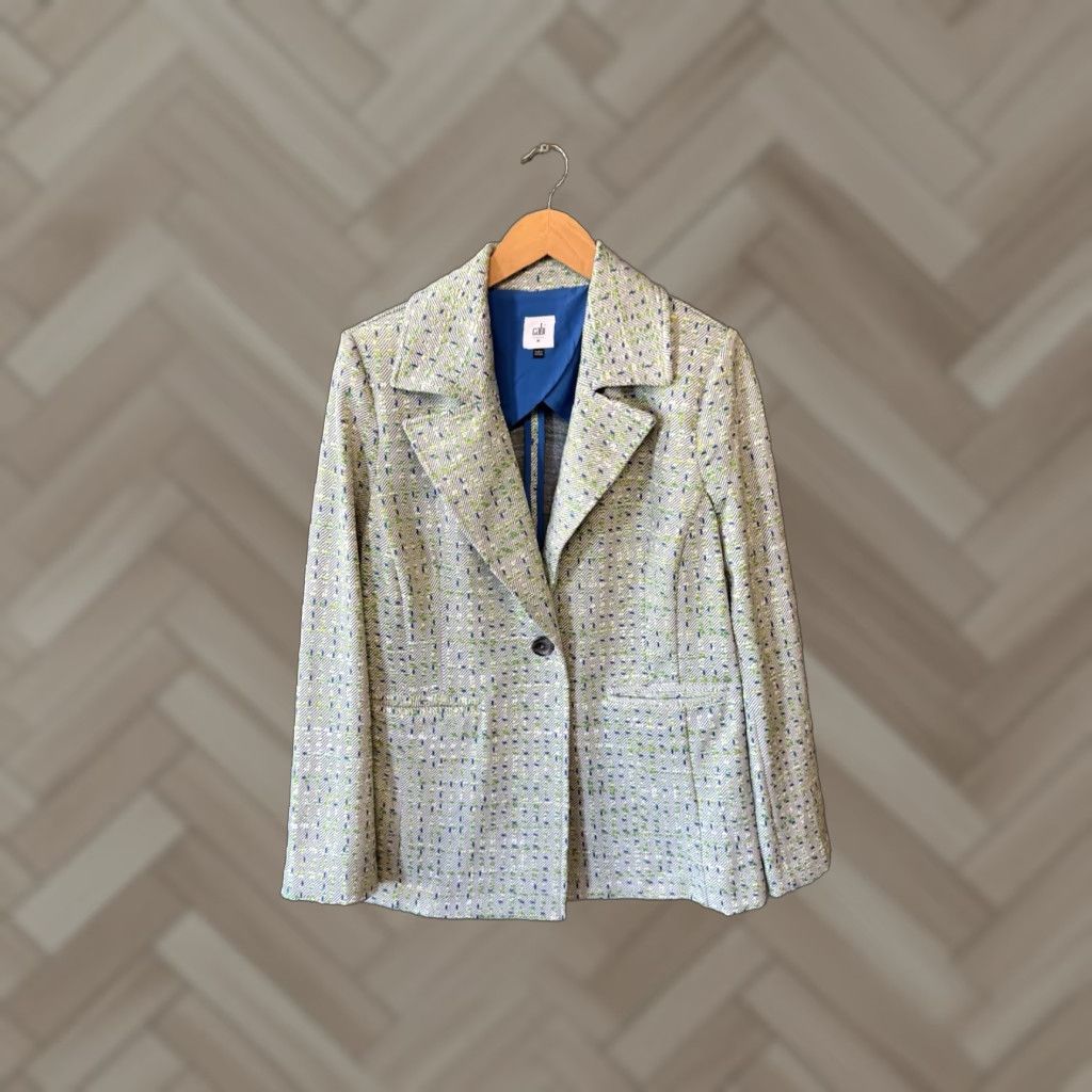 Vintage Cabi Womens Gray Blazer Jacket 1 Button Size Medium - Gray - Jacket - Women - M - Basic Jacket Size M / US 6-8 / IT 42-44 - 1 Thumbnail
