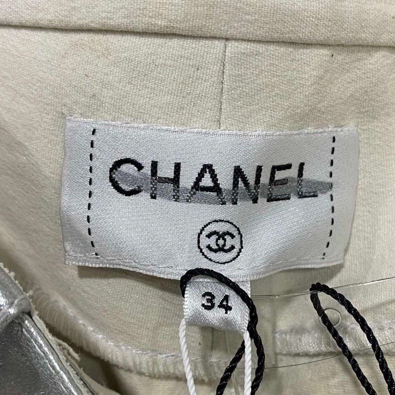 Chanel Chanel Show silver sheepskin trousers 2504-Nextarrow Size 42" / US 20 - 4 Thumbnail