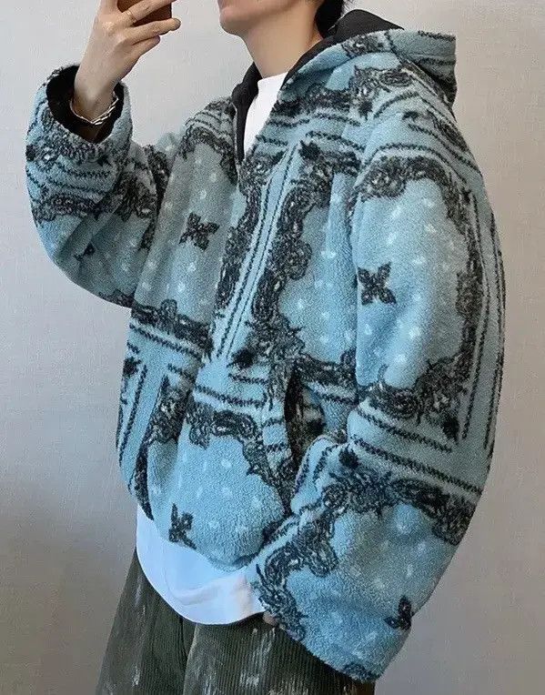 VIBE Retro punk paisley reversible fleece hoodie windbreaker Size US M / EU 48-50 / 2 - 2 Thumbnail