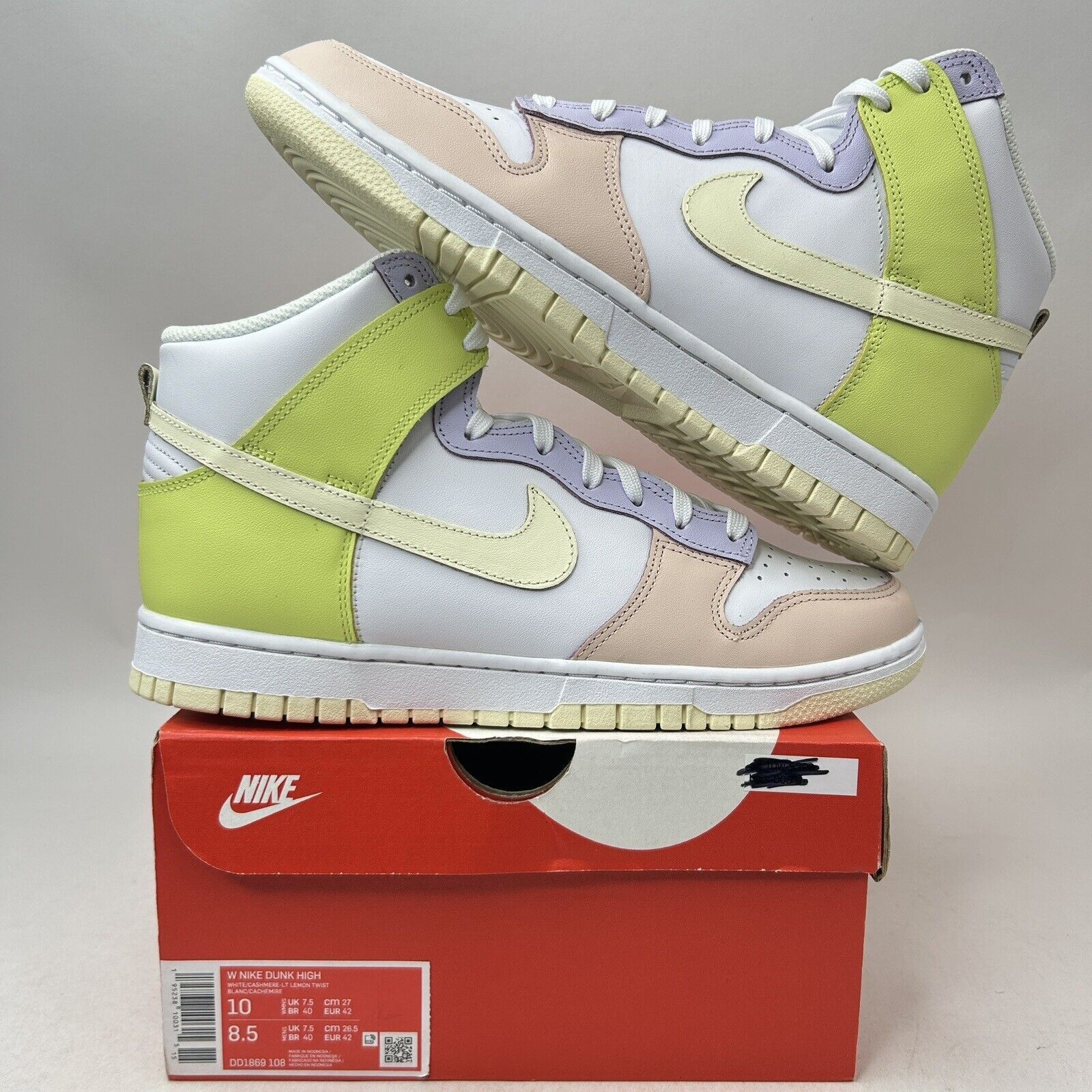 Nike Nike Dunk High WMNS “Cashmere/Lemon Twist” 2024 Size US 10 / IT 40 - 1 Thumbnail