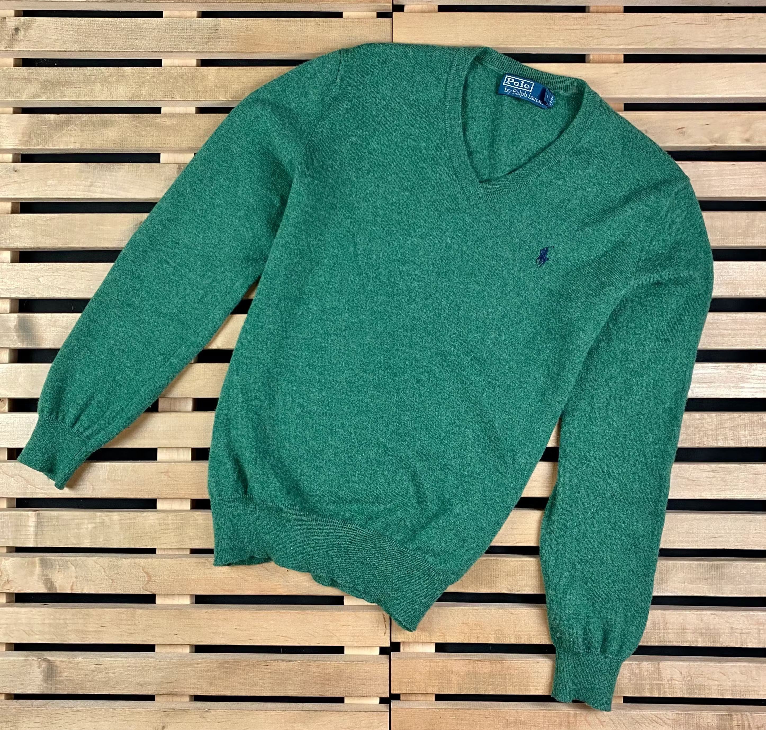 Polo Ralph Lauren × Ralph Lauren × Vintage Sweater Jumper Polo Ralph Lauren Vintage Size S V Neck Size US S / EU 44-46 / 1 - 1 Thumbnail