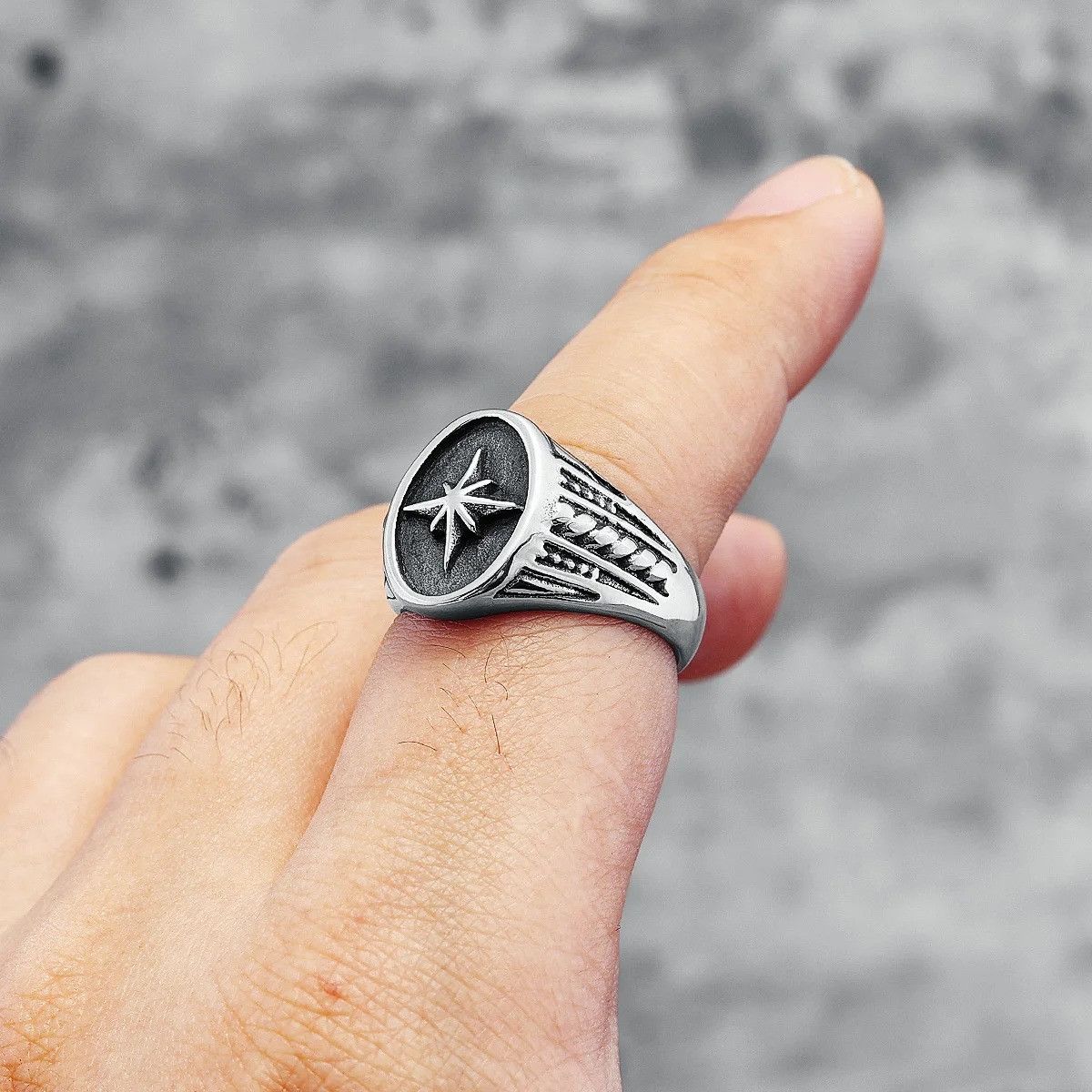 Jewelry North Star Ring Streetwear Jewelry Fashion Gift Size ONE SIZE - 1 Thumbnail