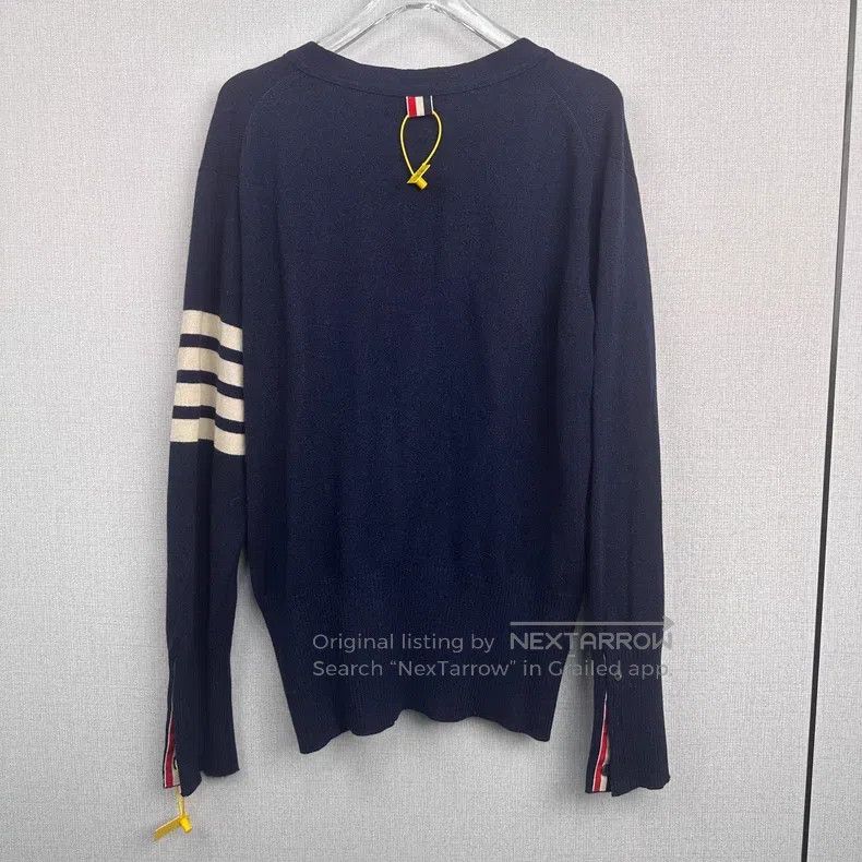 Thom Browne Thom Browne Dark blue cashmere cardigan Size US M / EU 48-50 / 2 - 2 Thumbnail
