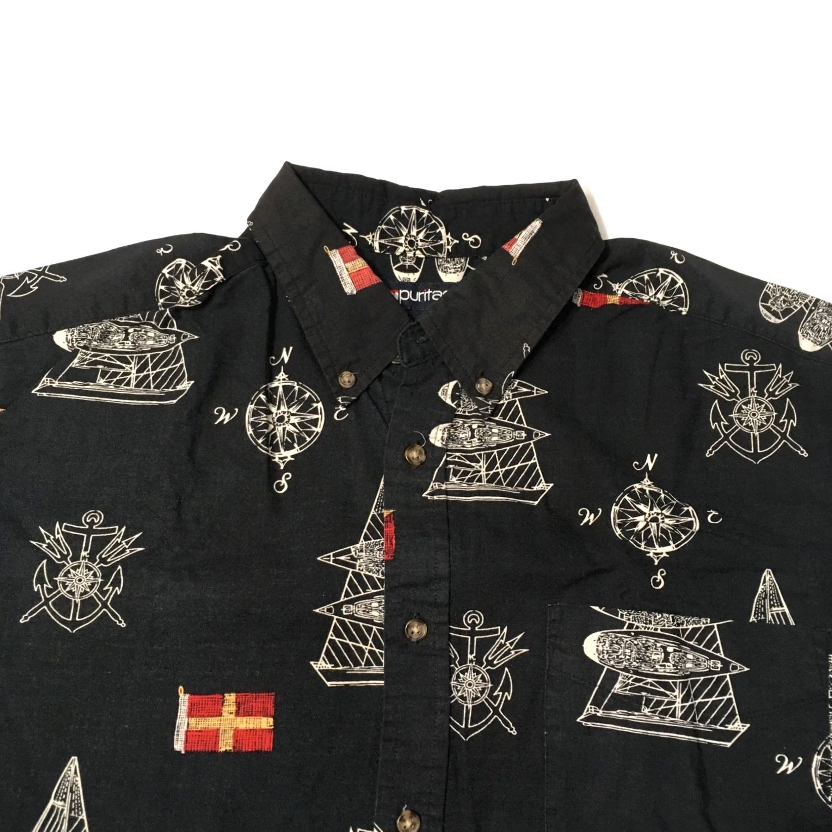 Nautica Puritan Mens XL Tropical Hawaiian Aloha Beach Shirt SAILING BOAT NAUTICAL Size US XL / EU 56 / 4 - 2 Thumbnail