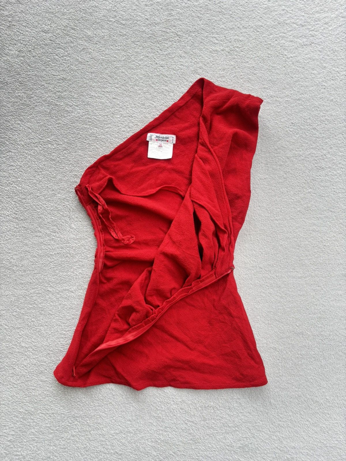 Yves Saint Laurent F/W 1994- Rive Gauche Couture- YSL- Asymmetrical Top Size XS / US 0-2 / IT 36-38 - 8 Thumbnail