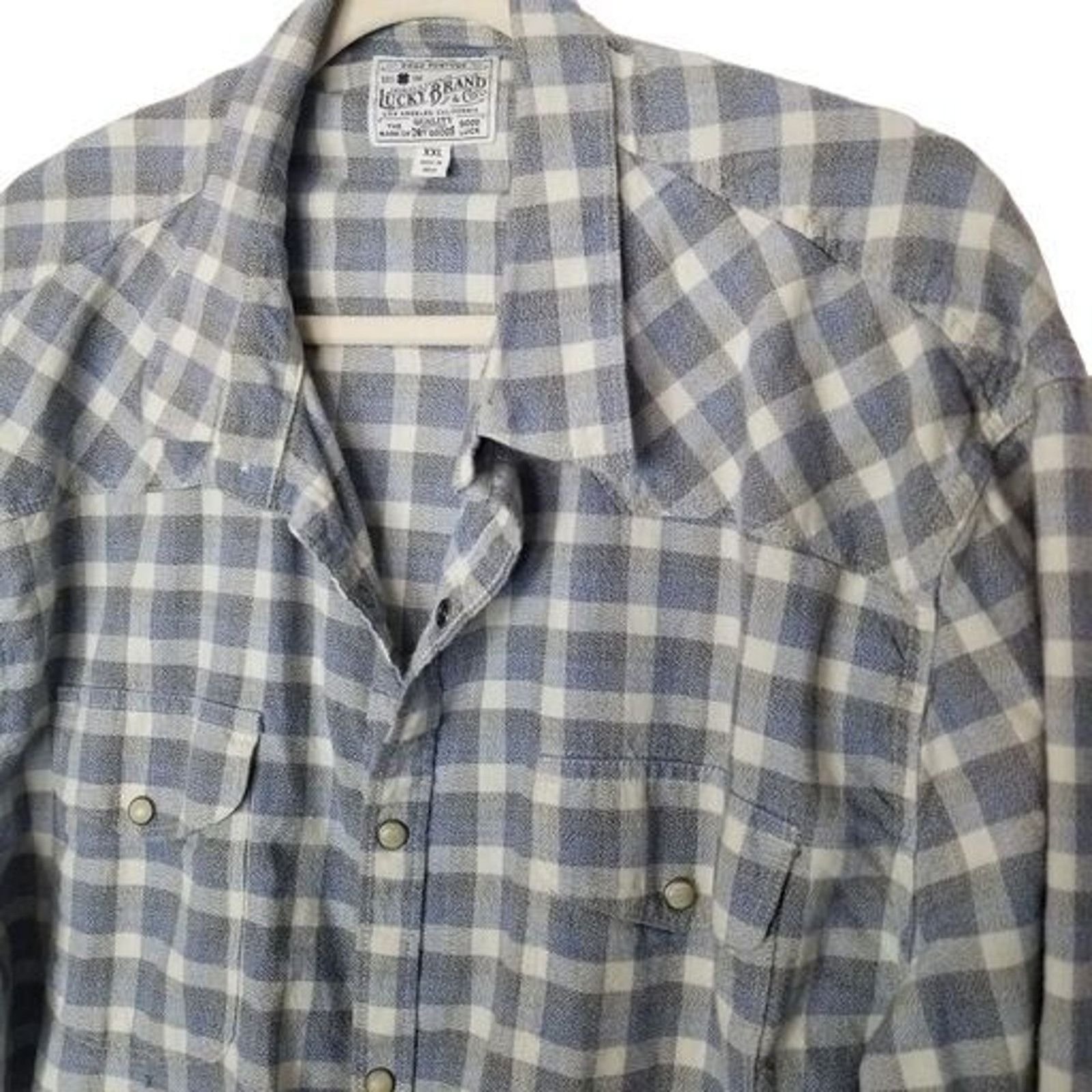 Lucky Brand Lucky Brand Mens Checker Western Shirt XXL Pearl Snap Cowboy Size US XXL / EU 58 / 5 - 5 Thumbnail