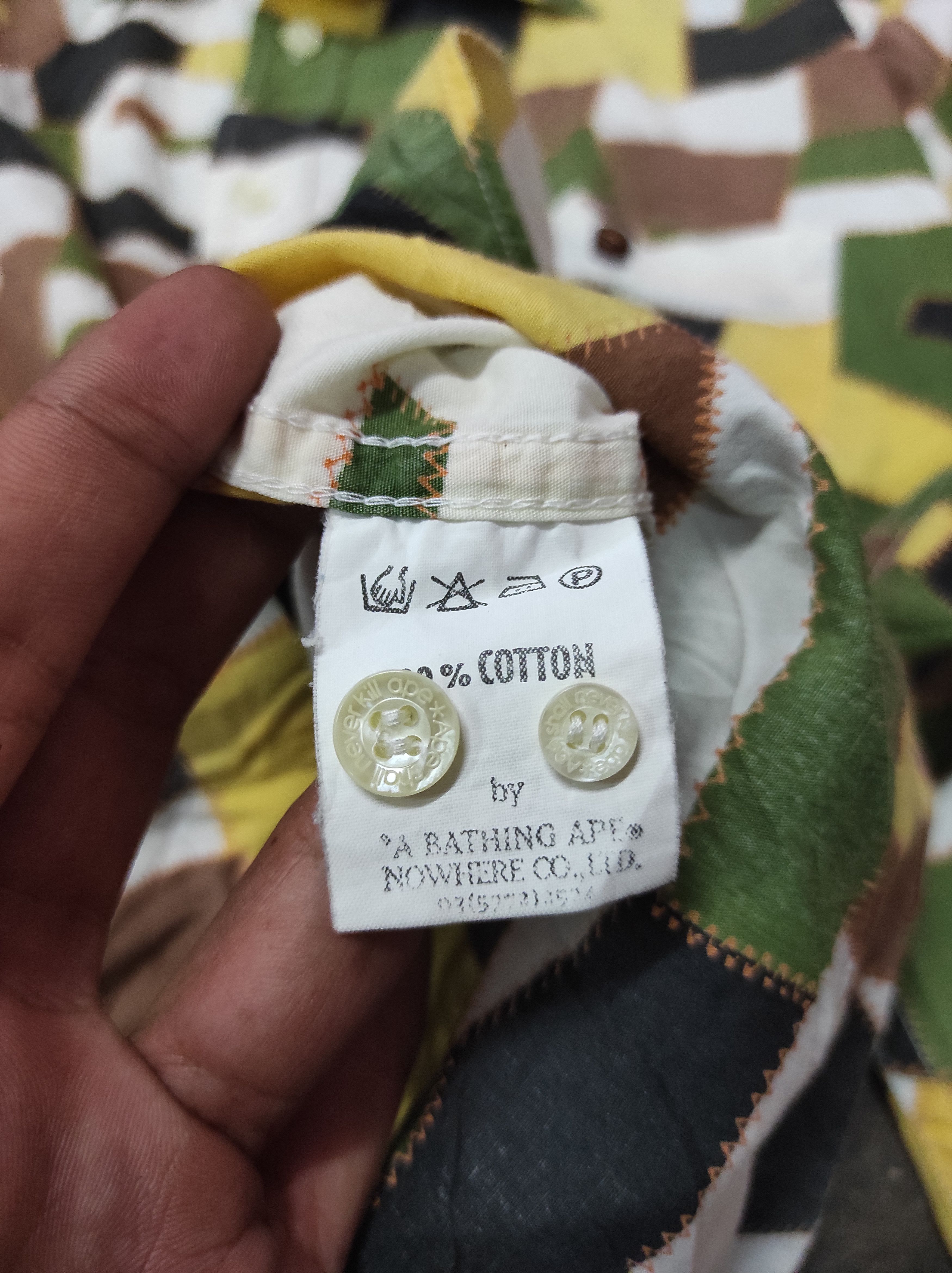Bape A Bathing Ape BAPE Geometric Patchwork Shirt Button Up Size US M / EU 48-50 / 2 - 12 Thumbnail
