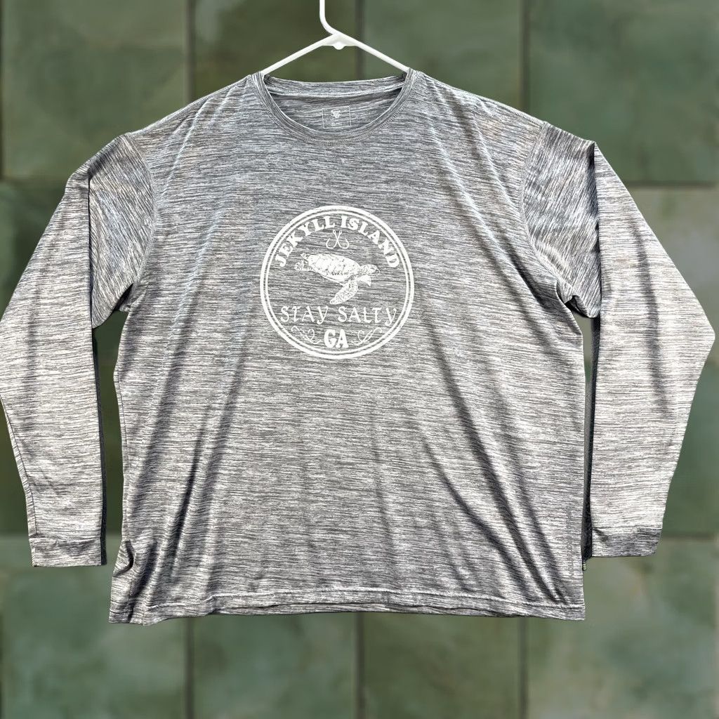 Vintage Banana Boat Shirt Mens 2XL Gray UPF 50+ Turtle Logo Jekyll Island Stay Salty Long Sleeve Crew Neck T-Shirt Size US XXL / EU 58 / 5 - 1 Thumbnail