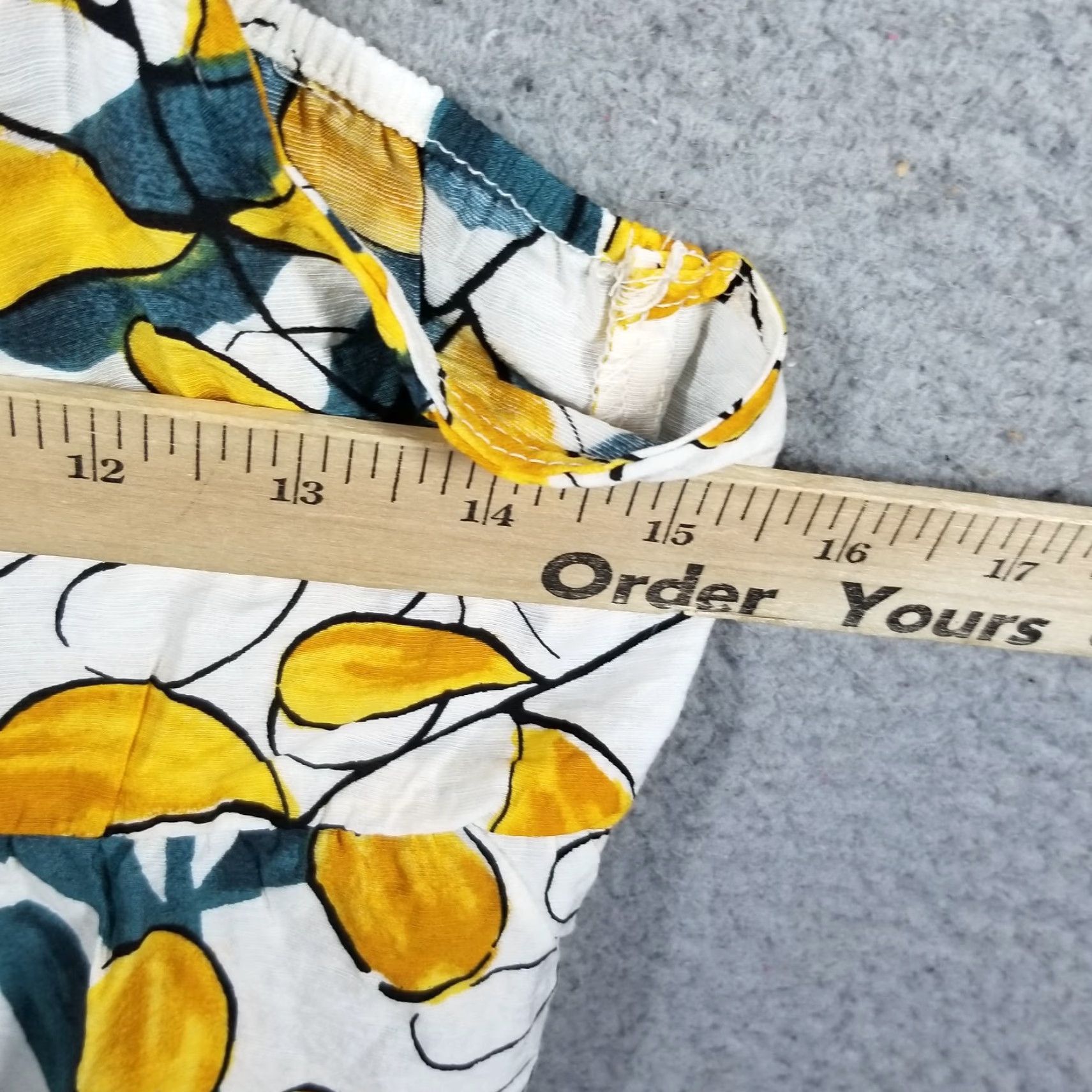 Anthropologie VINTAGE MINE Anthropologie Women's Tank Top Sleeveless Spaghetti Floral White Yellow Medium Size M / US 6-8 / IT 42-44 - 6 Thumbnail
