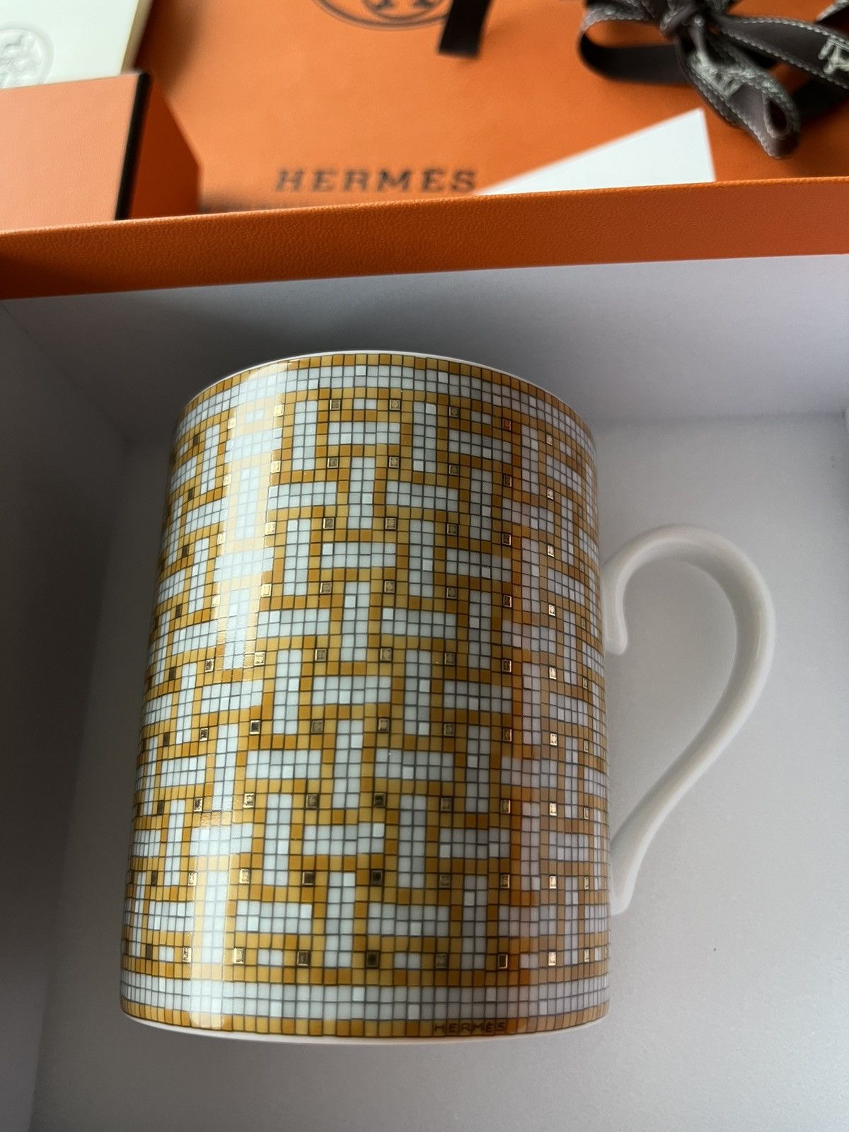 Hermes Hermes Brand New Mosaique 24k Gold Glass Mug Rare Giftable Size ONE SIZE - 7 Thumbnail