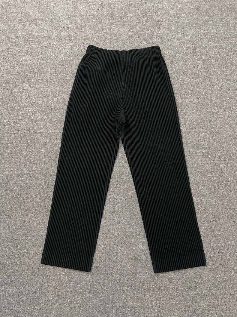 Issey Miyake Issey Miyake size:1 Black classic pleated straight-leg cas Size 22" - 2 Thumbnail