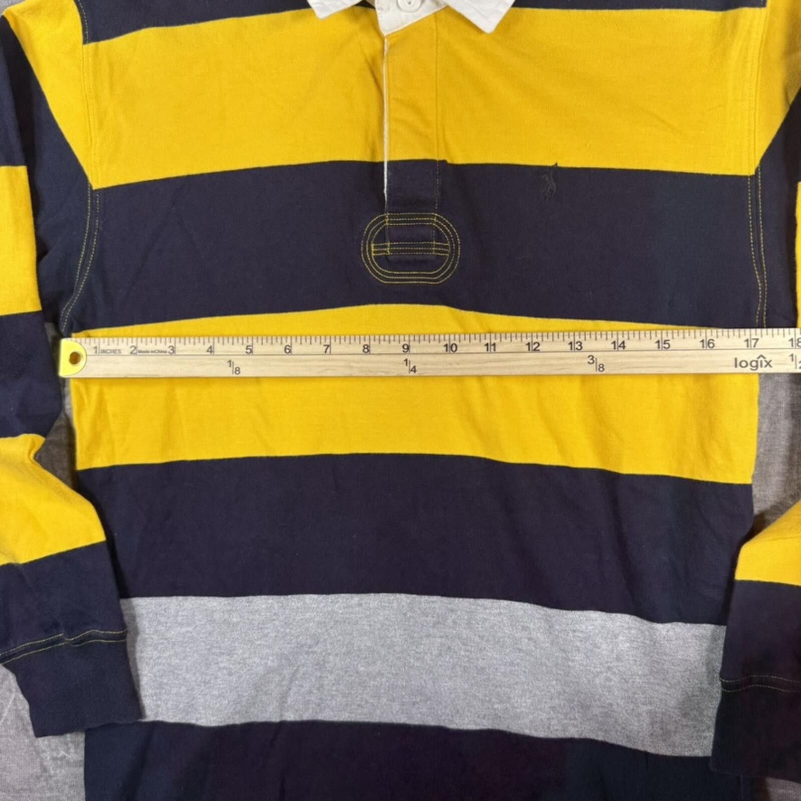 Polo Ralph Lauren Polo Ralph Lauren Shirt Kid's L Yellow Blue Striped Rugby Size US L / EU 52-54 / 3 - 4 Thumbnail
