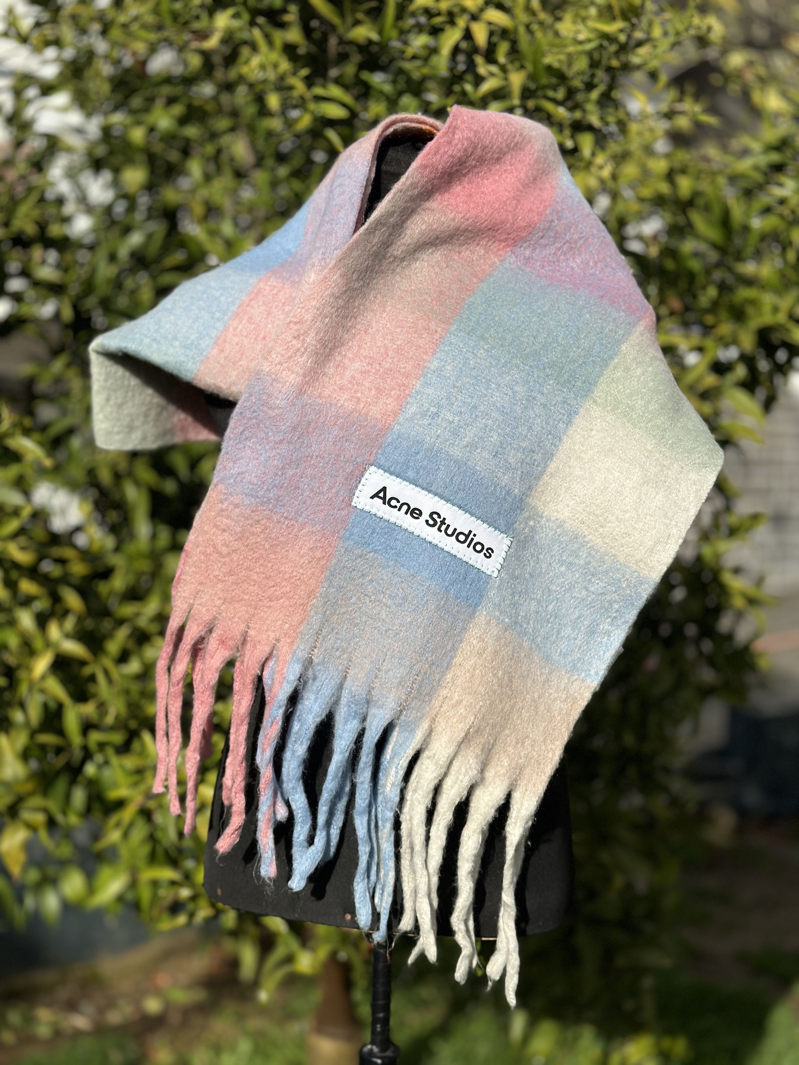 Acne Studios Acne Studios Multicolor Checked Wool Mohair Scarf Unisex Size ONE SIZE - 5 Thumbnail