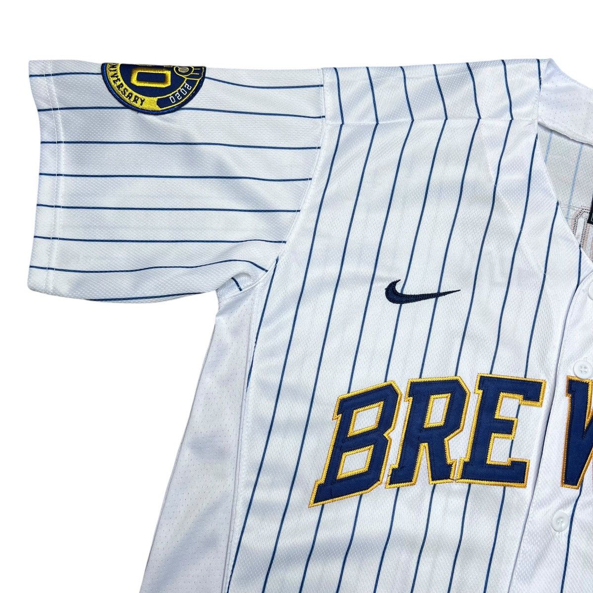 MLB × Nike MLB Milwaukee Brewers Josh Hader 71 Nike Pinstripe Jersey Size US XL / EU 56 / 4 - 4 Thumbnail