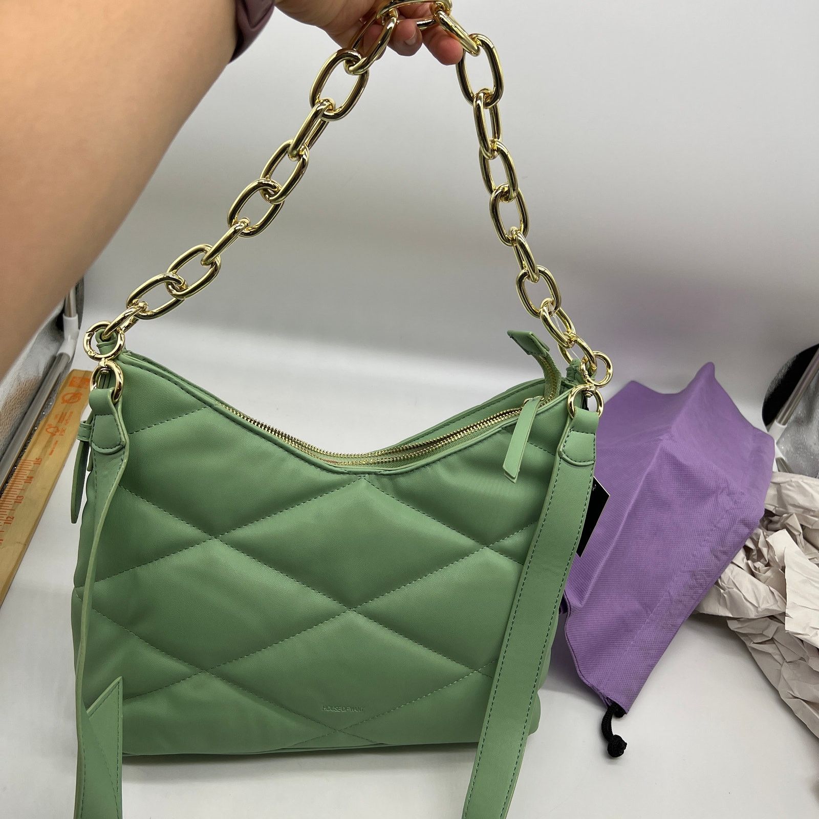 Other House of Want Convertible RFID Hobo Bag Green Fig Size ONE SIZE - 3 Thumbnail