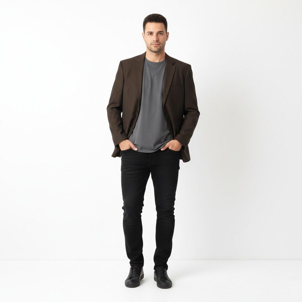 Hugo Boss Hugo Boss Men 54 44 Blazer Brown Virgin Wool 6560 Size 44R - 1 Thumbnail