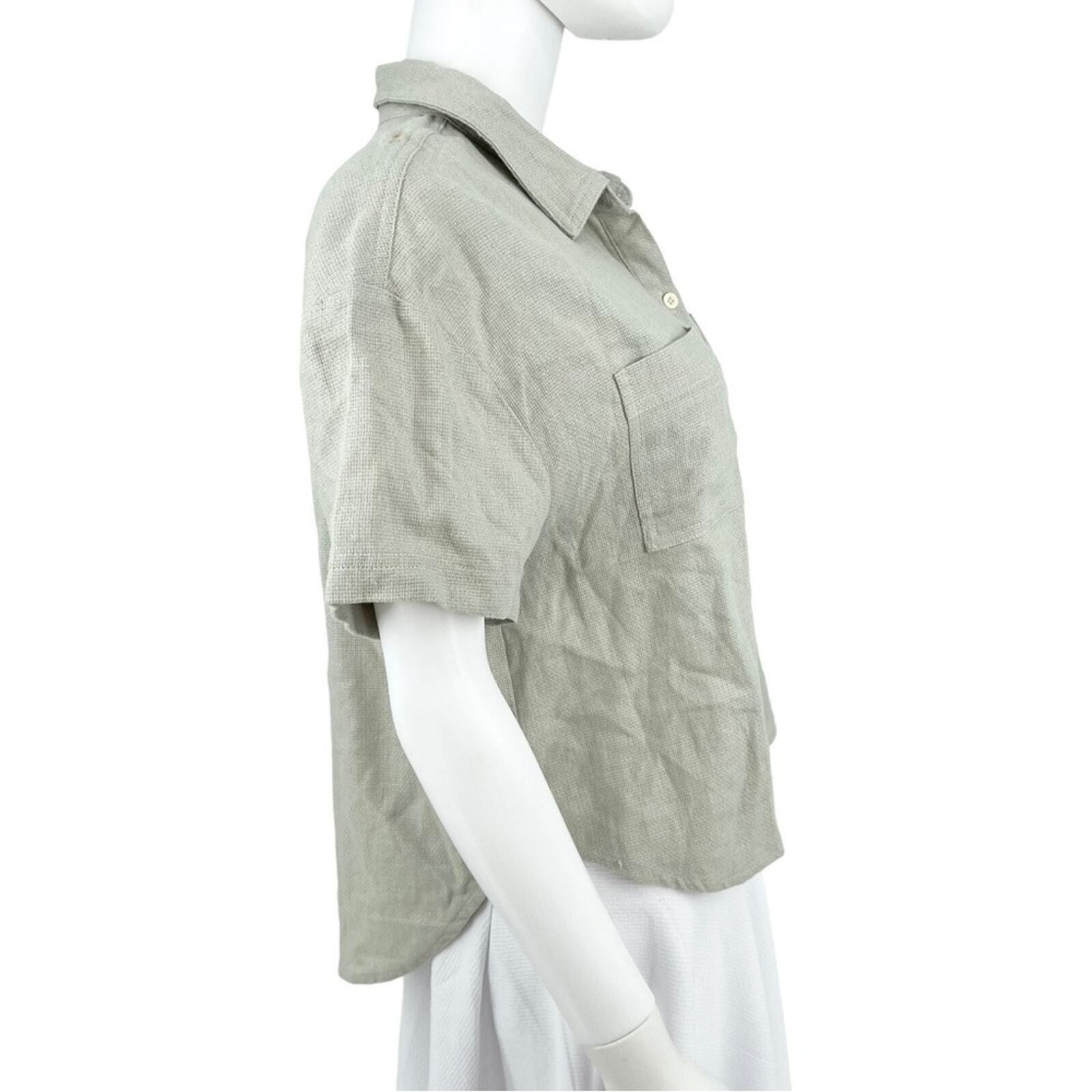 Madewell Madewell Medium Light Green Button Down Breezewoven Beach Size M / US 6-8 / IT 42-44 - 5 Thumbnail