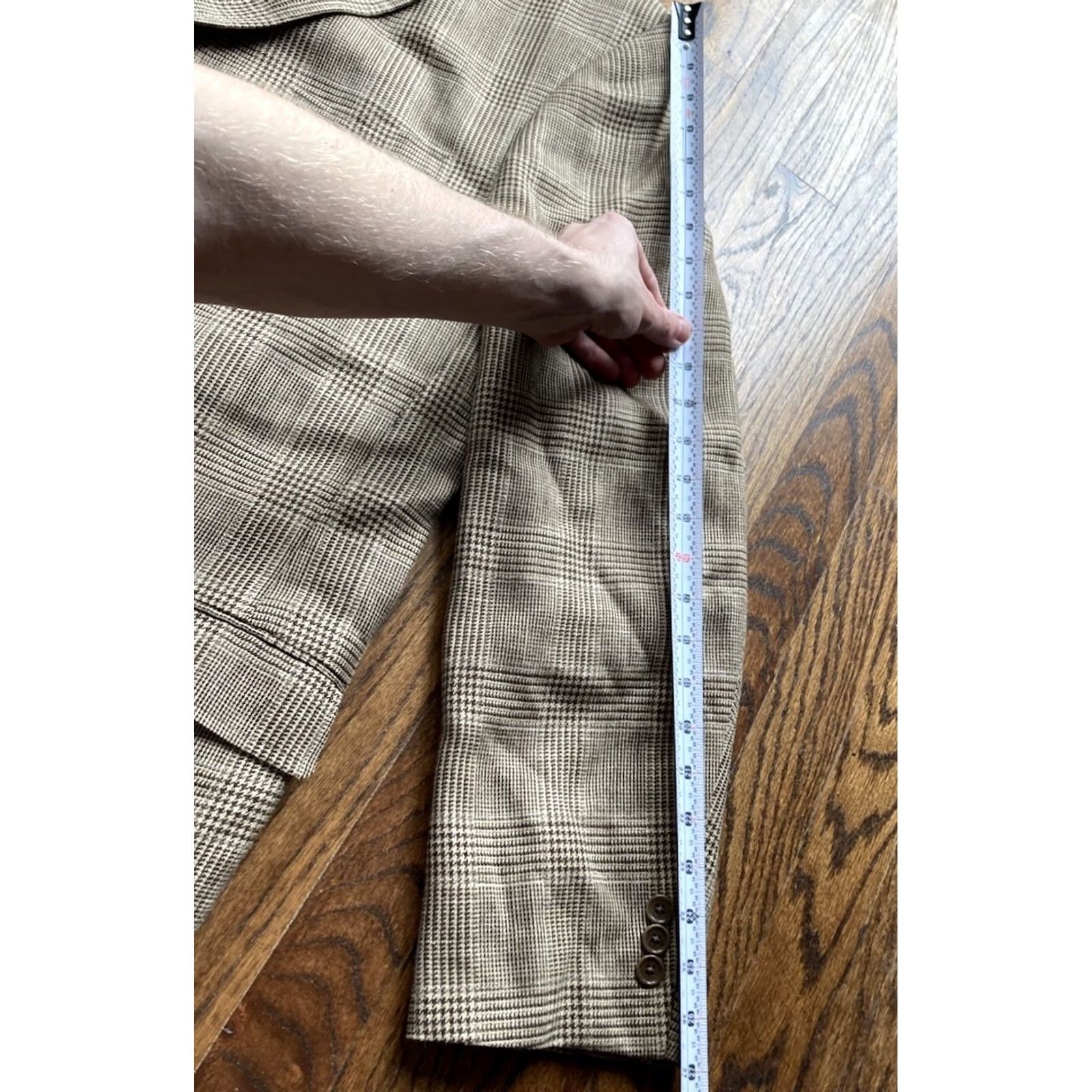 Brooks Brothers BROOKS BROTHERS Blazer Mens 50XL Brown Glen Plaid Silk Linen Wool 3 Button Size 50R - 4 Thumbnail