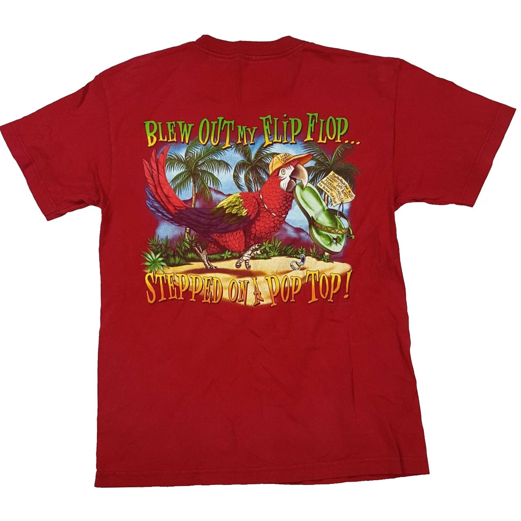 Vintage Vintage Margaritaville T-Shirt S Red Short Sleeve Crew Neck 90s Y2K Parrot Myrtle Beach Graphic Print Mens Shirt Size US S / EU 44-46 / 1 - 2 Thumbnail