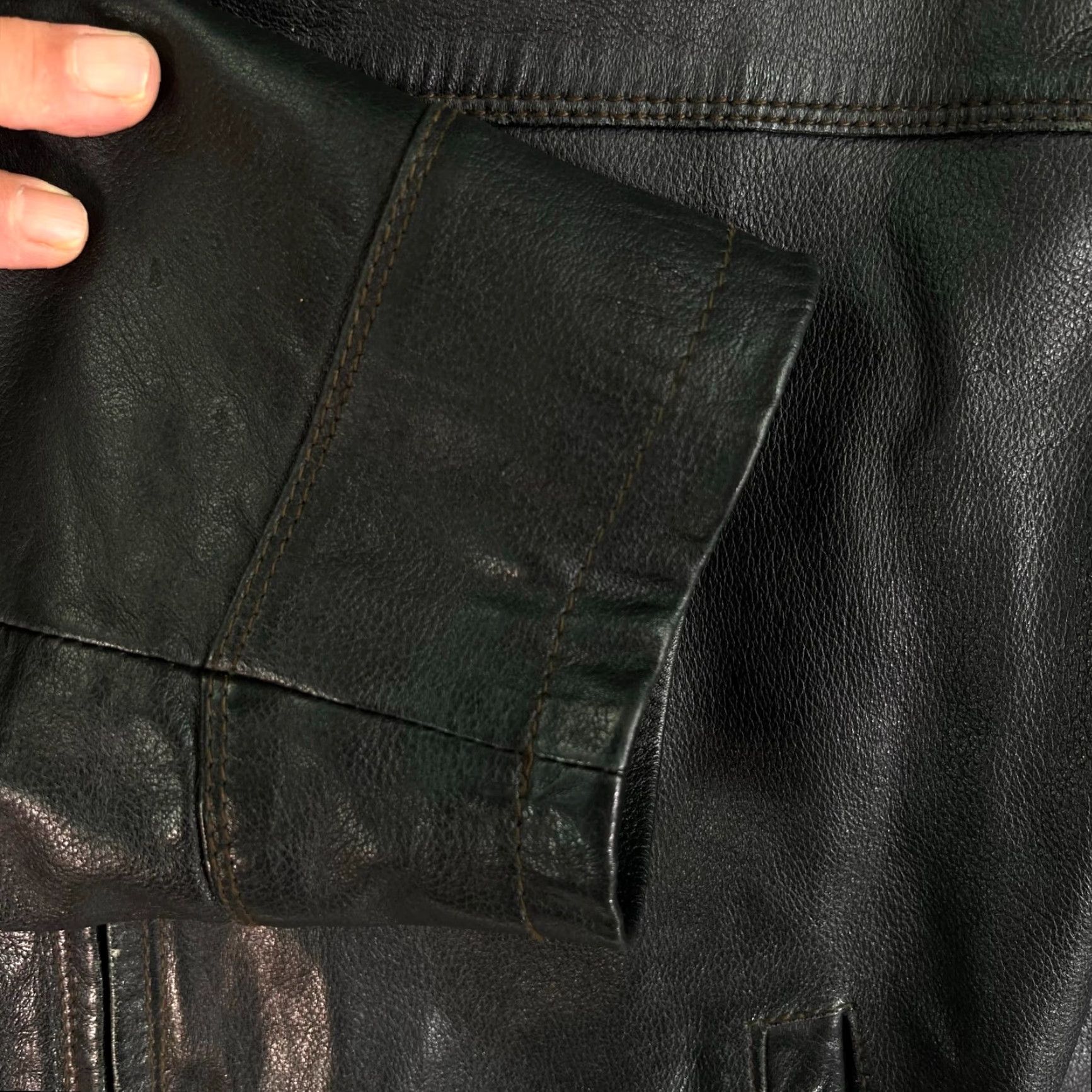 Vintage VINTAGE Columbia Leather Jacket Men’s L Large Black Biker Motorcycle Riding Size US L / EU 52-54 / 3 - 3 Thumbnail