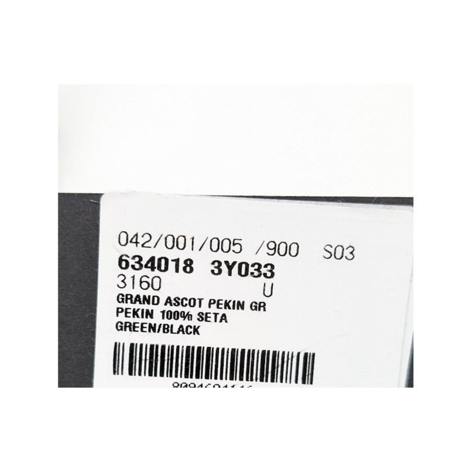 Saint Laurent Paris o1rshd1 Size: OS / Grand Ascot Pekin Seta Scarf Green/Black Size ONE SIZE - 12 Thumbnail