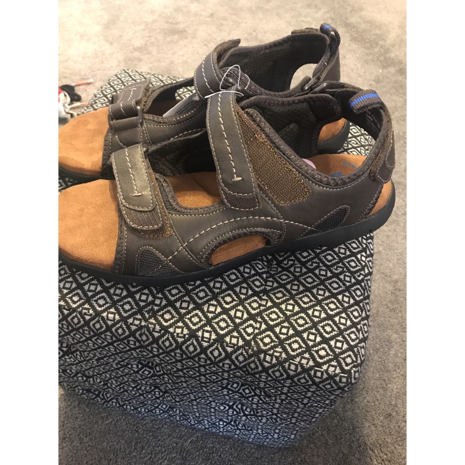Nunn Bush Nunn Bush Mens Sandals Brown Leather Upper Straps 12M 84746-200 Comfort Strap Leather Outline Shoes Mens Size ONE SIZE - 5 Thumbnail