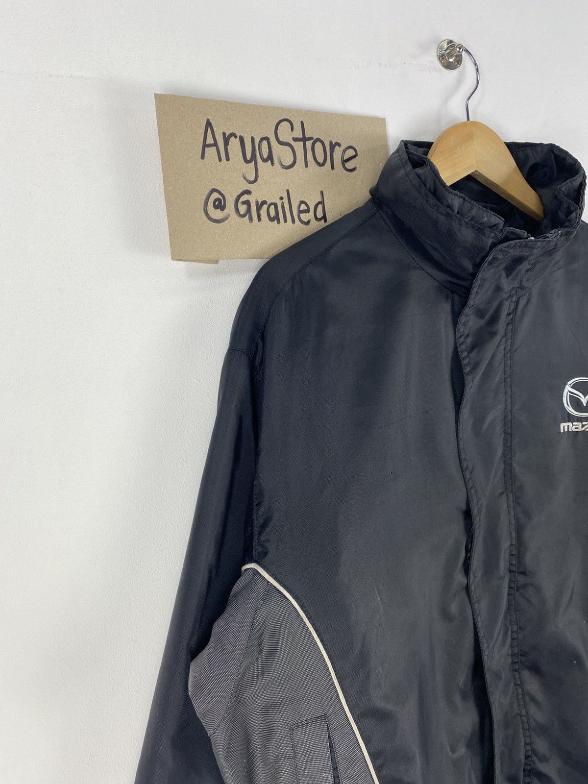 Vintage 90's Mazda Big Logo Embroidered Bomber Jacket