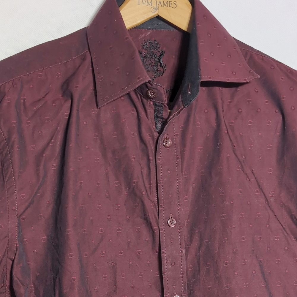English Laundry Men's English Laundry Burgundy Button-Up Shirt Tone On Tone Size US M / EU 48-50 / 2 - 8 Thumbnail