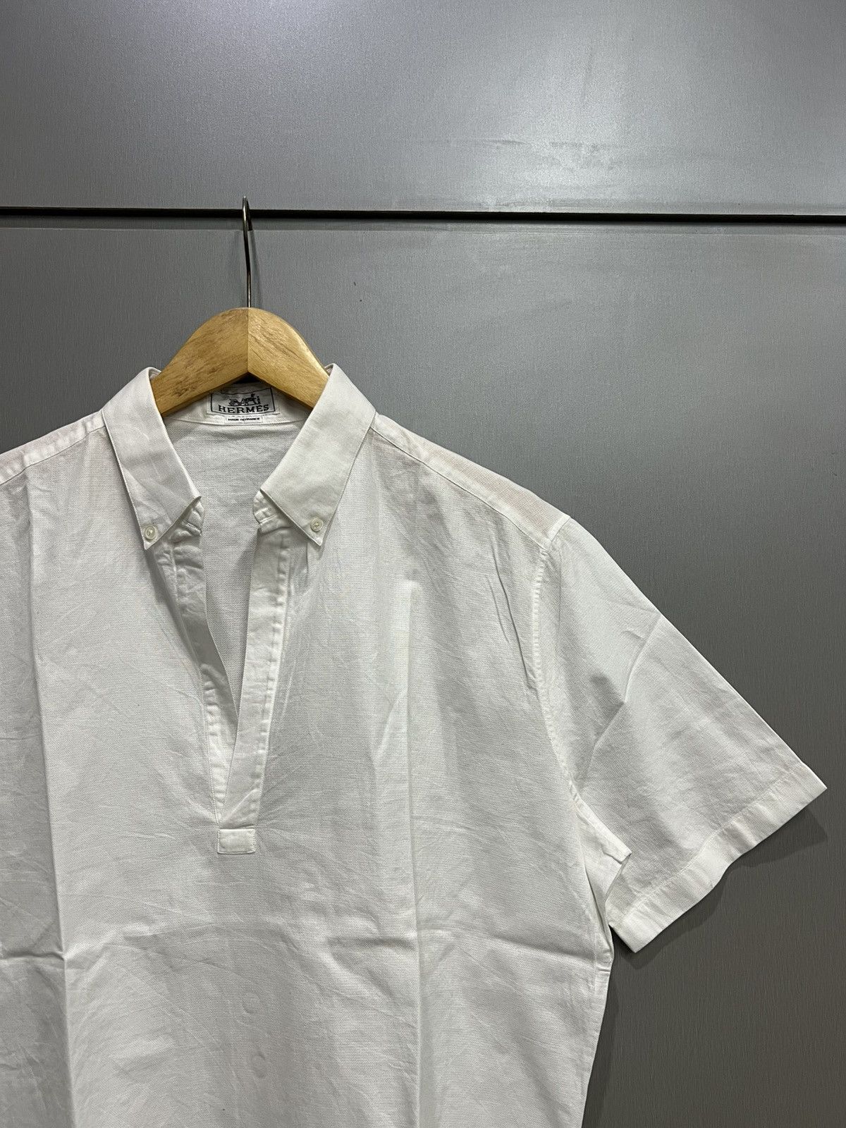 Hermes Hermes white cotton vareuse shirt Size US L / EU 52-54 / 3 - 2 Thumbnail