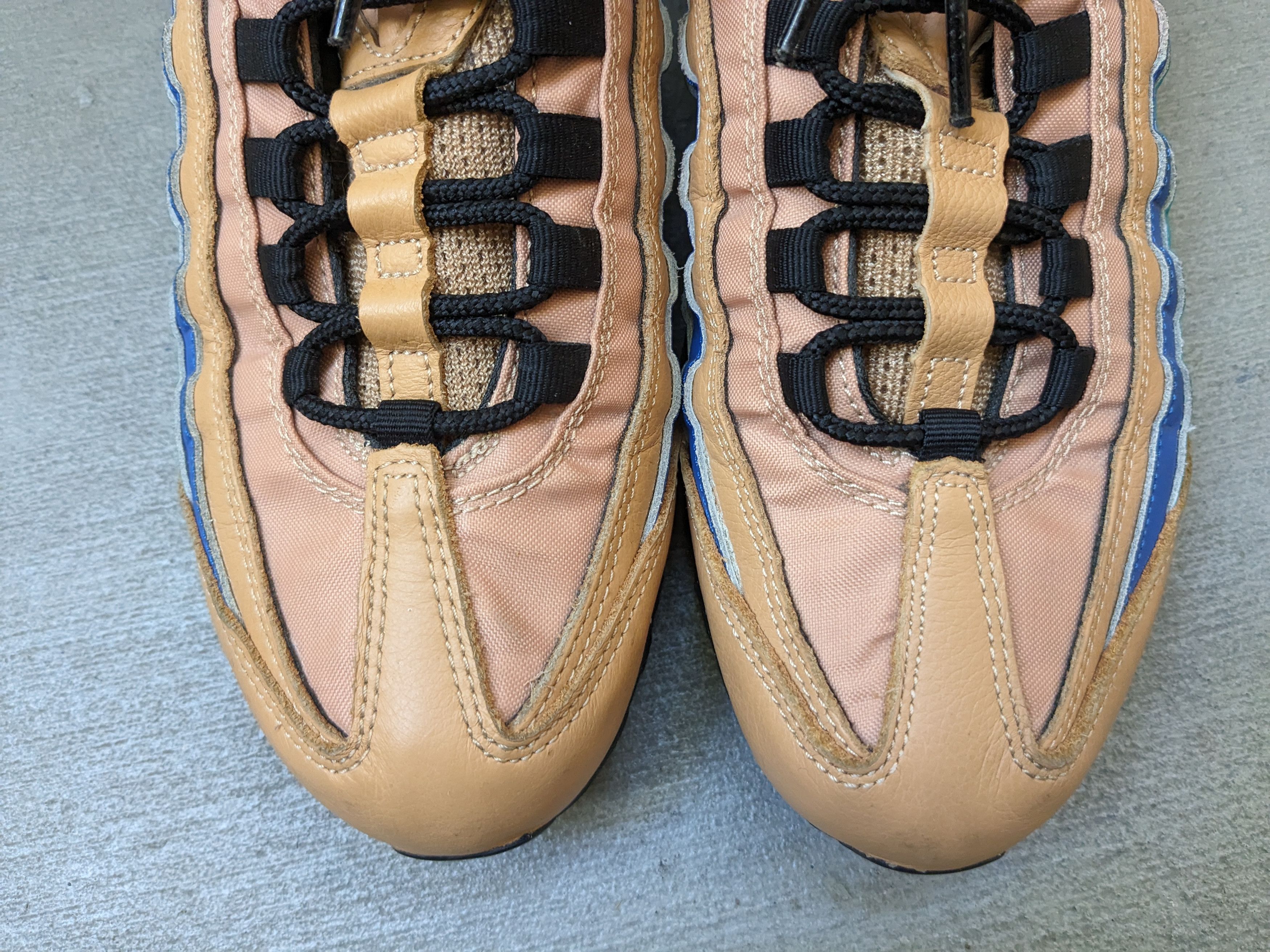 Nike Nike Air Max 95 Premium 8.5 Black Tan Blue 538416-204 Size US 8.5 / EU 41-42 - 5 Thumbnail