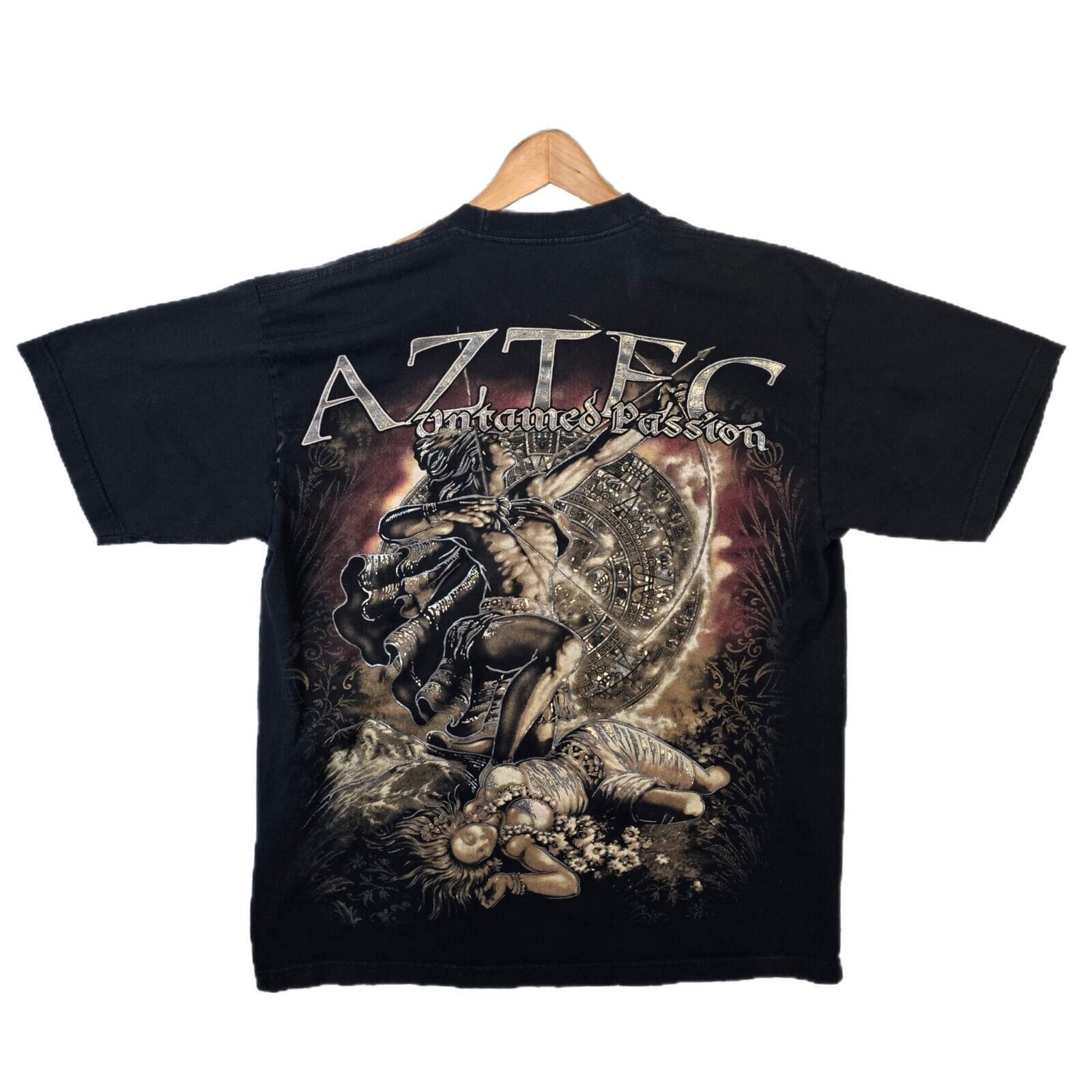 Other Aztec Untamed Passion Black Double Sided T-Shirt XL Y2K vtg Size US XL / EU 56 / 4 - 1 Thumbnail
