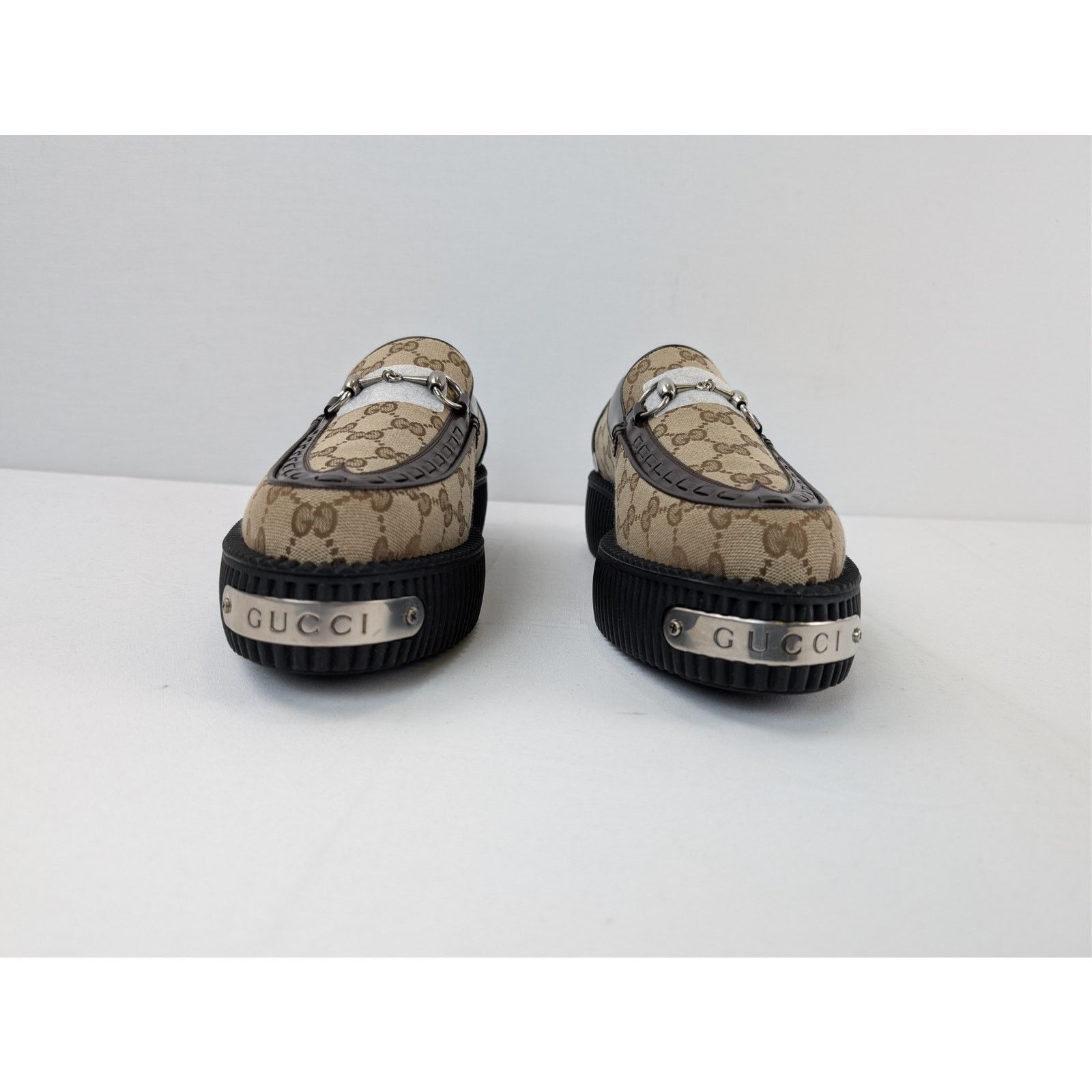 Gucci o1rshd1 GG canvas Moccasin Fabric Creeper Loafers Boots Size US 11 / EU 44 - 9 Thumbnail